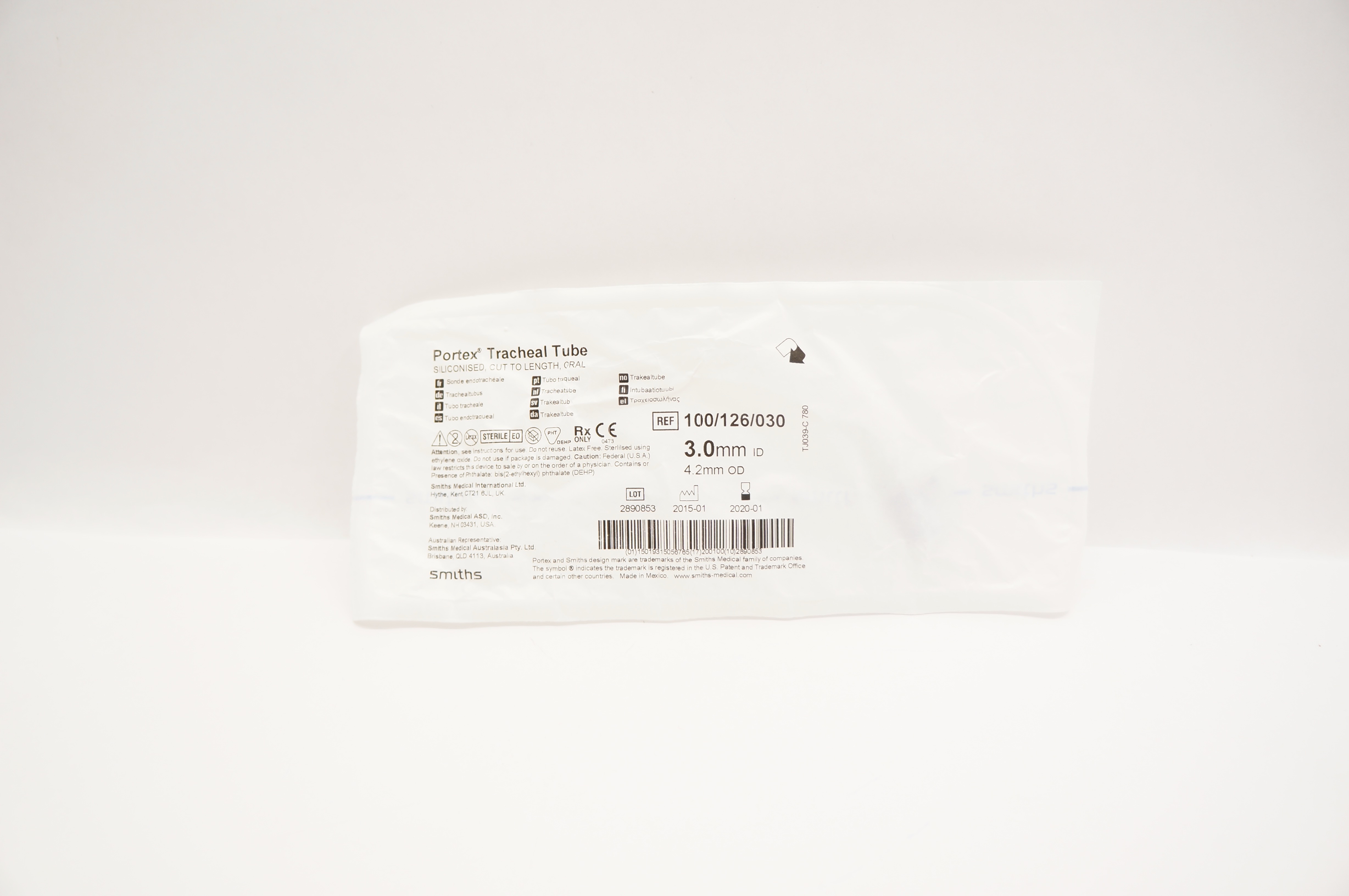 Smiths Medical 100/126/030 Portex Tracheal Tube 3.0mm x 4.2mm (x)