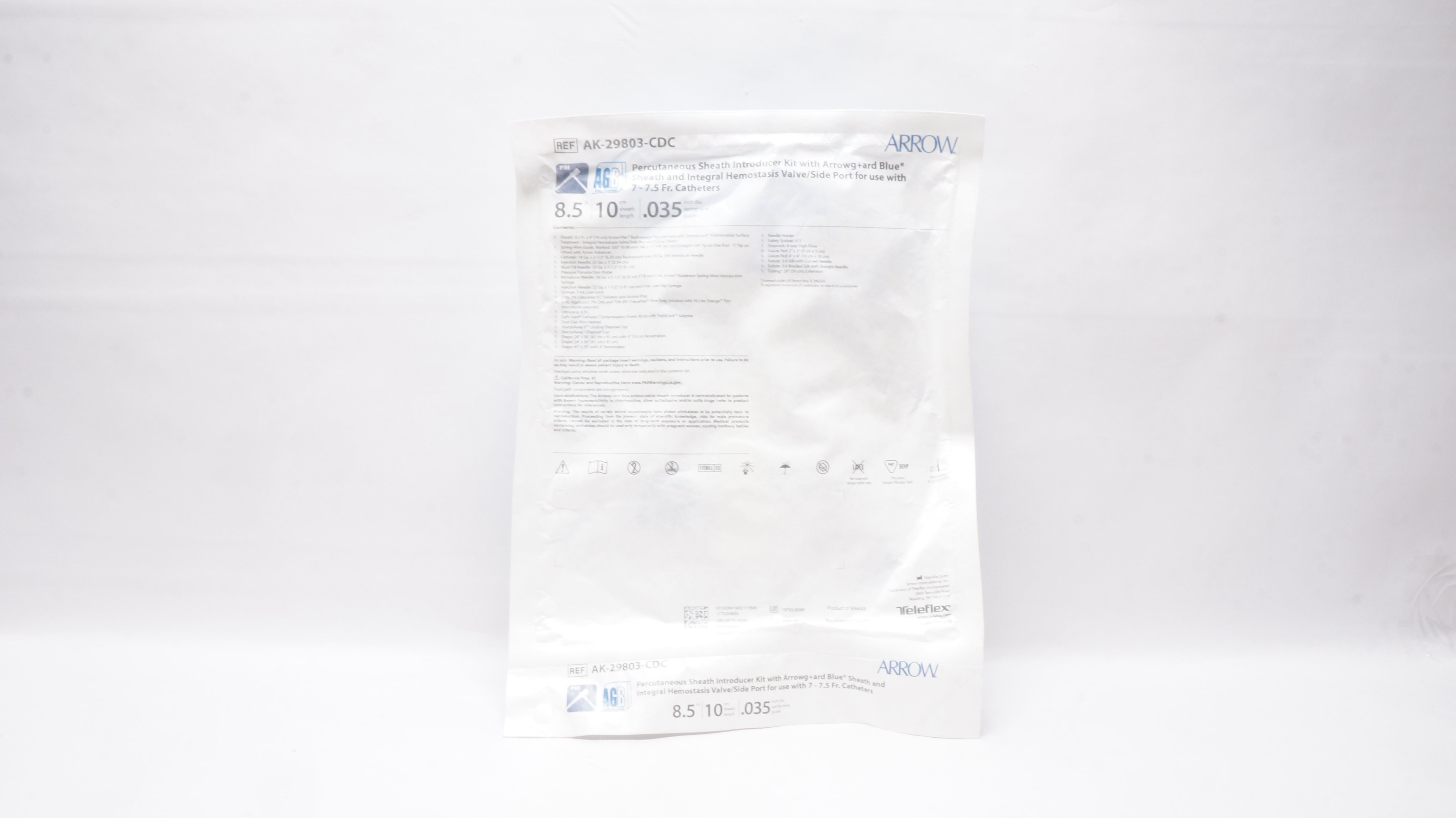 Arrow AK-29803-CDC Teleflex Percutaneous Sheath Introducer Kit 8.5Fr x 10cm (x)