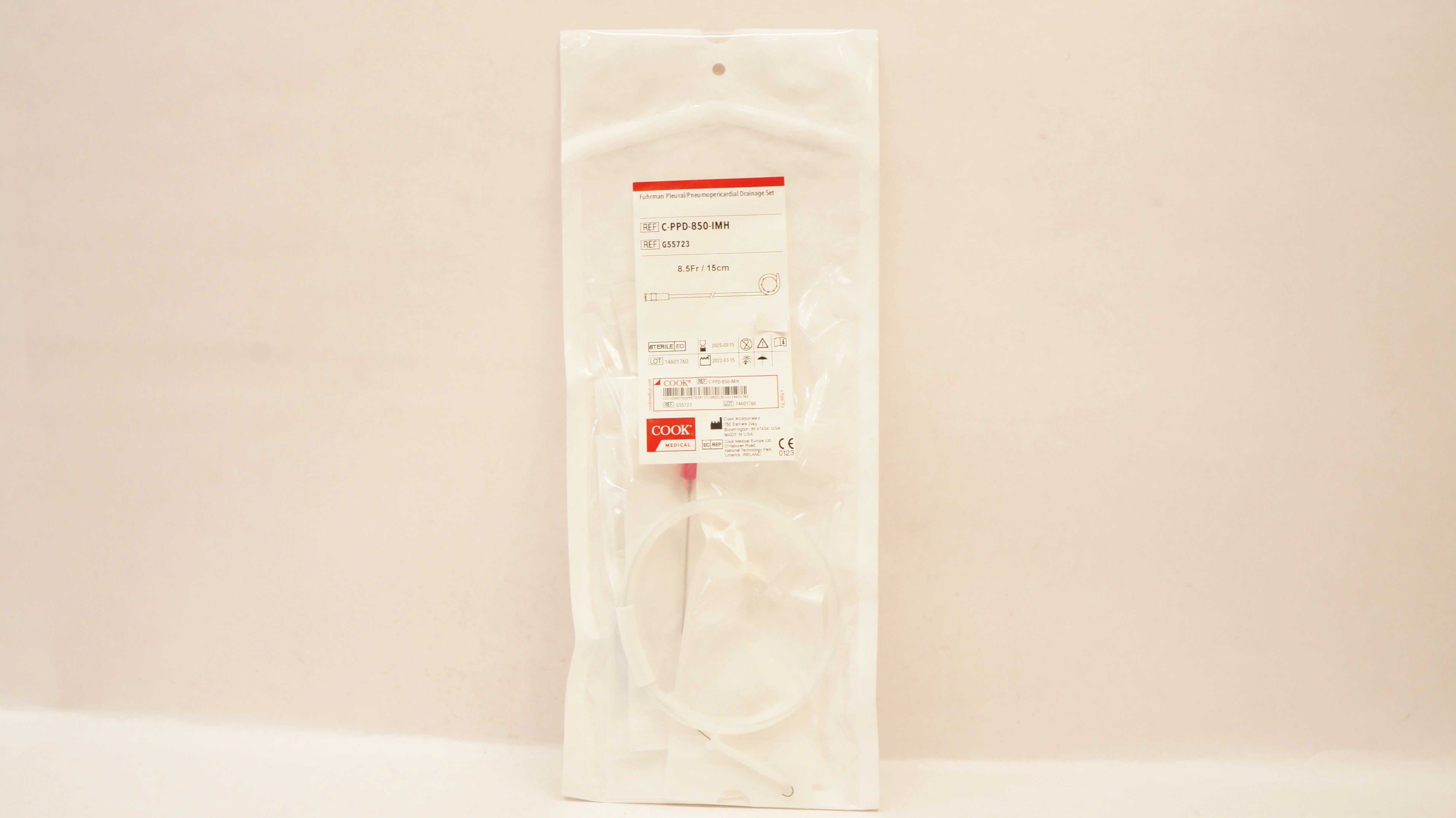 Cook Medical G55723 Fuhrman Pleural/Pneumopericardial Drainage Set 8.5Fr