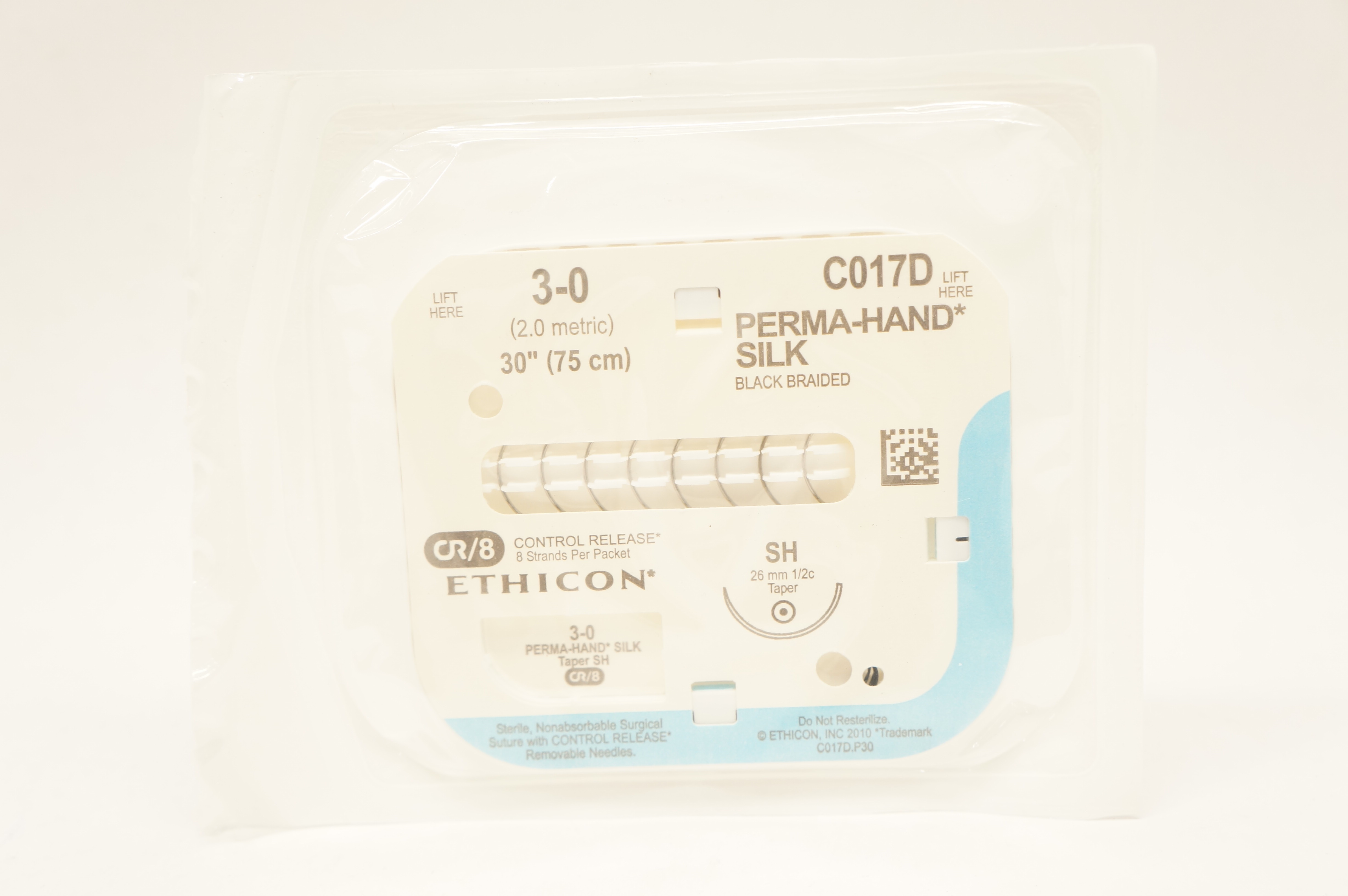 C013d Ethicon C017D 3-0 PERMA-HAND SILK SH 26mm 1/2c Taper, 30inch