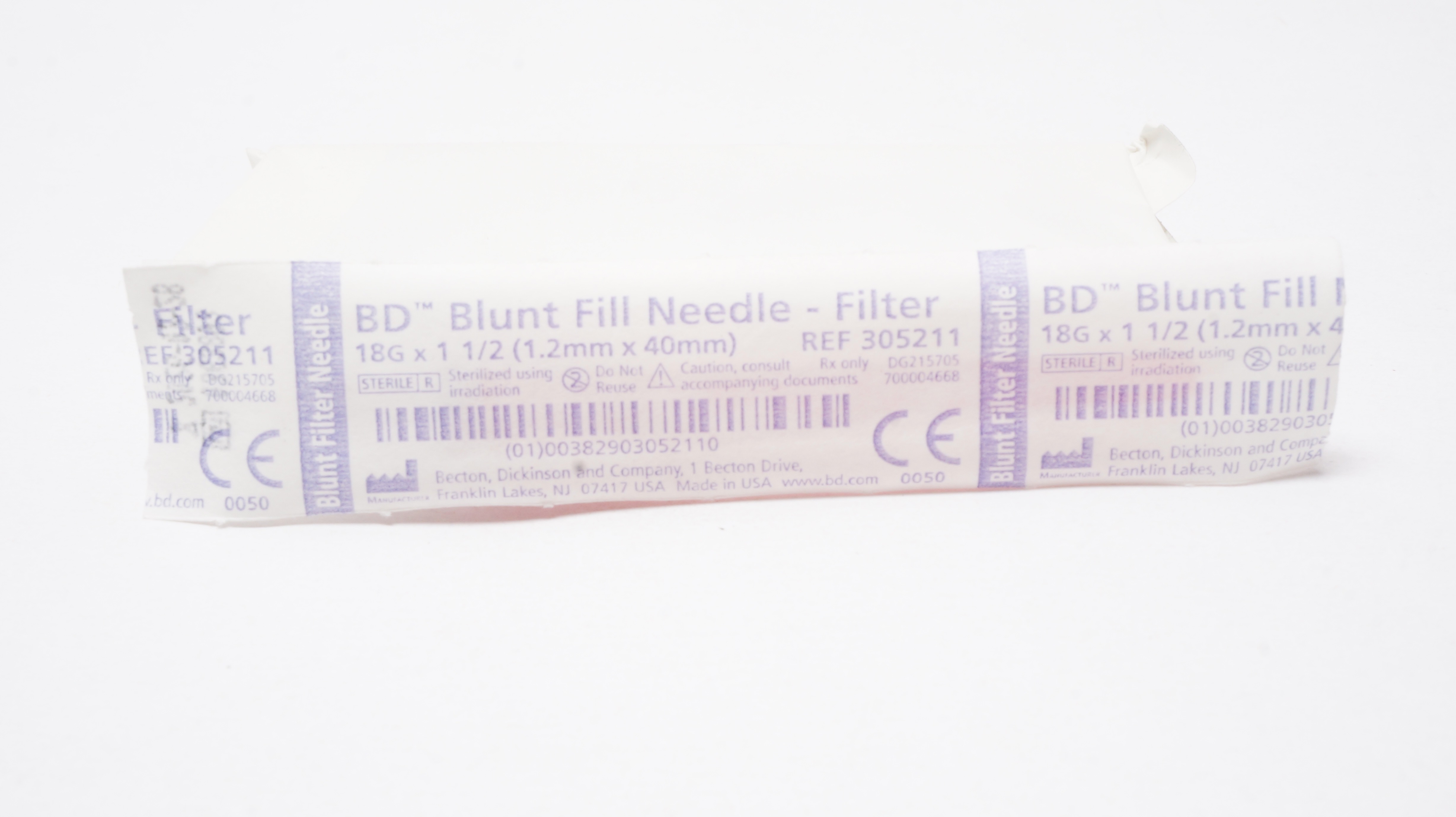 Filter Bd Click BD 305211 Blunt Fill Ndle - Filter 18G x 1-1/2inch