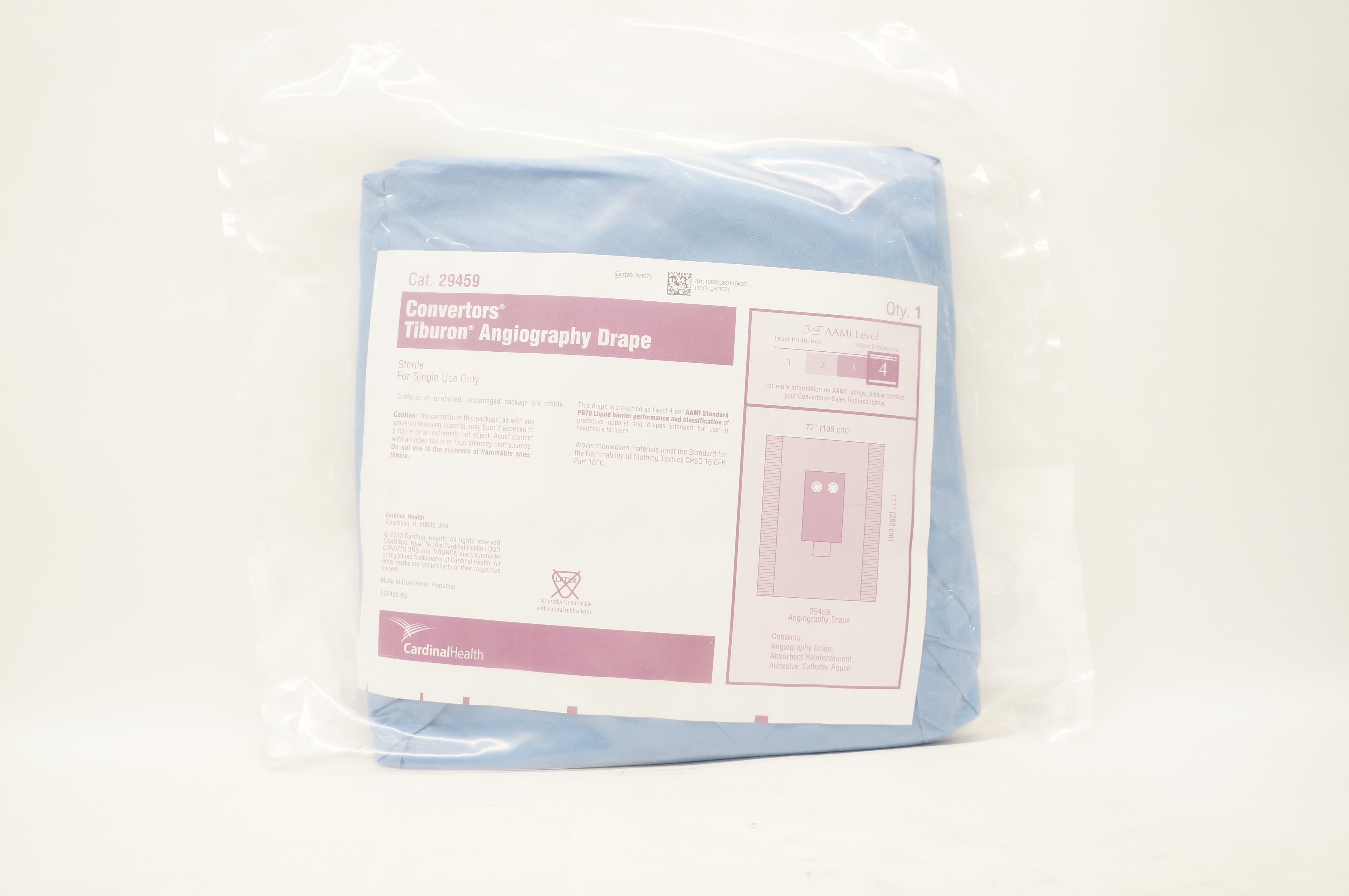 Cardinal Health 29459 Convertors Tiburon Angiography Drape 77 inch x 111 inch