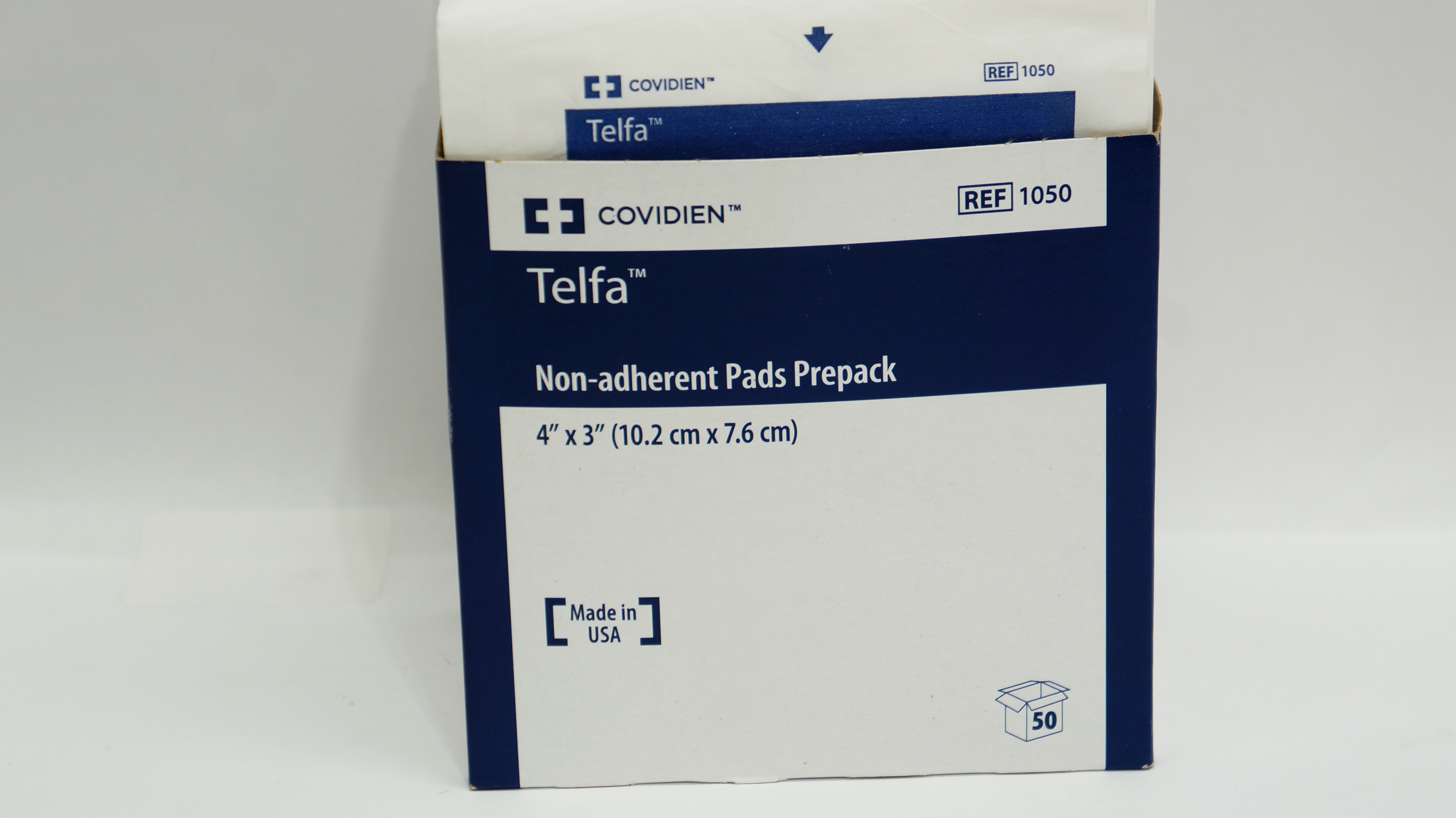 Covidien 1050 Telfa Non-Adherent Pads Prepack 4inch x 3inch - Box of 50