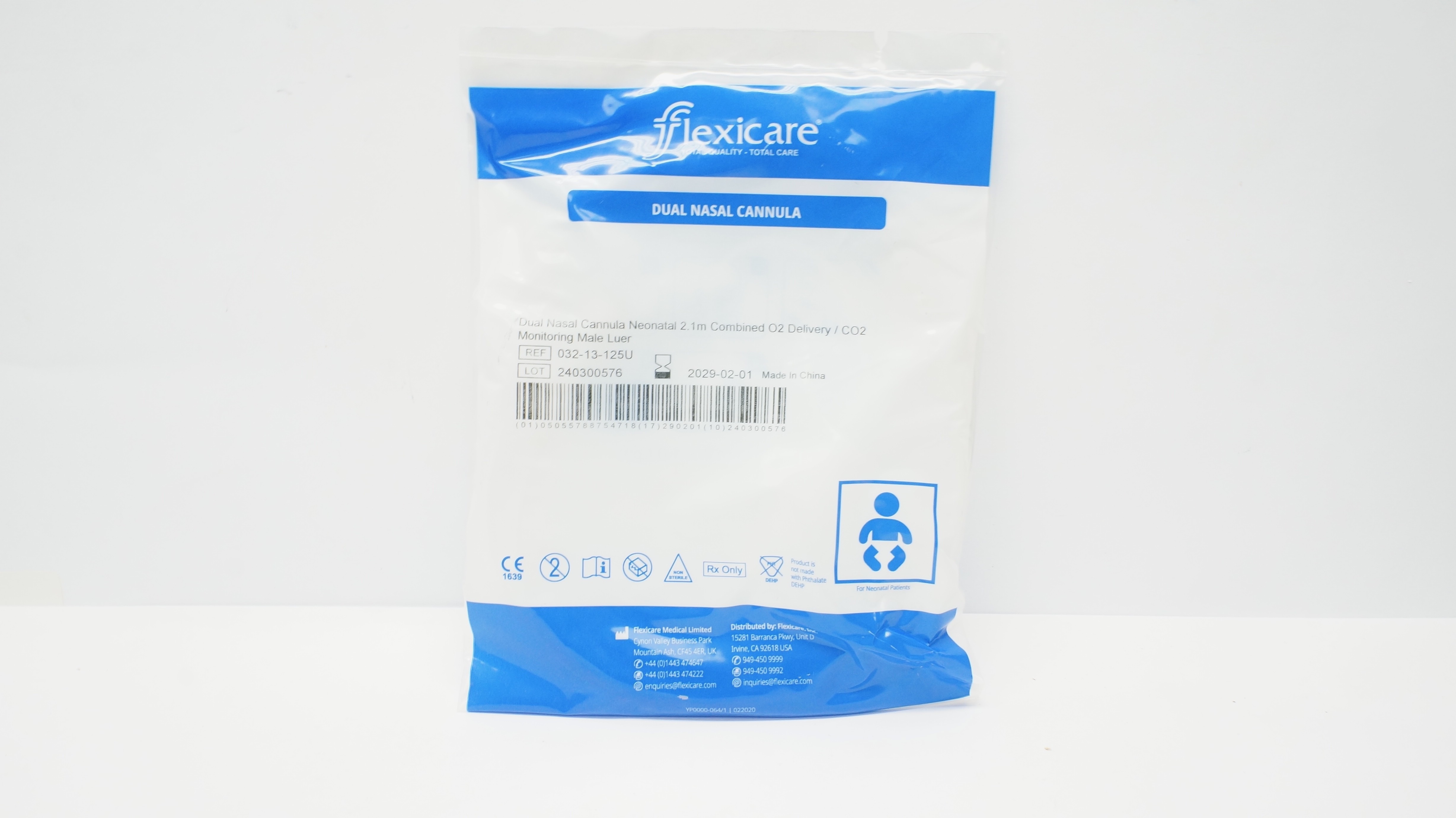 Flexicare 03213125U Neonatal Dual Nasal Cannula W/ O2/CO2 Combination