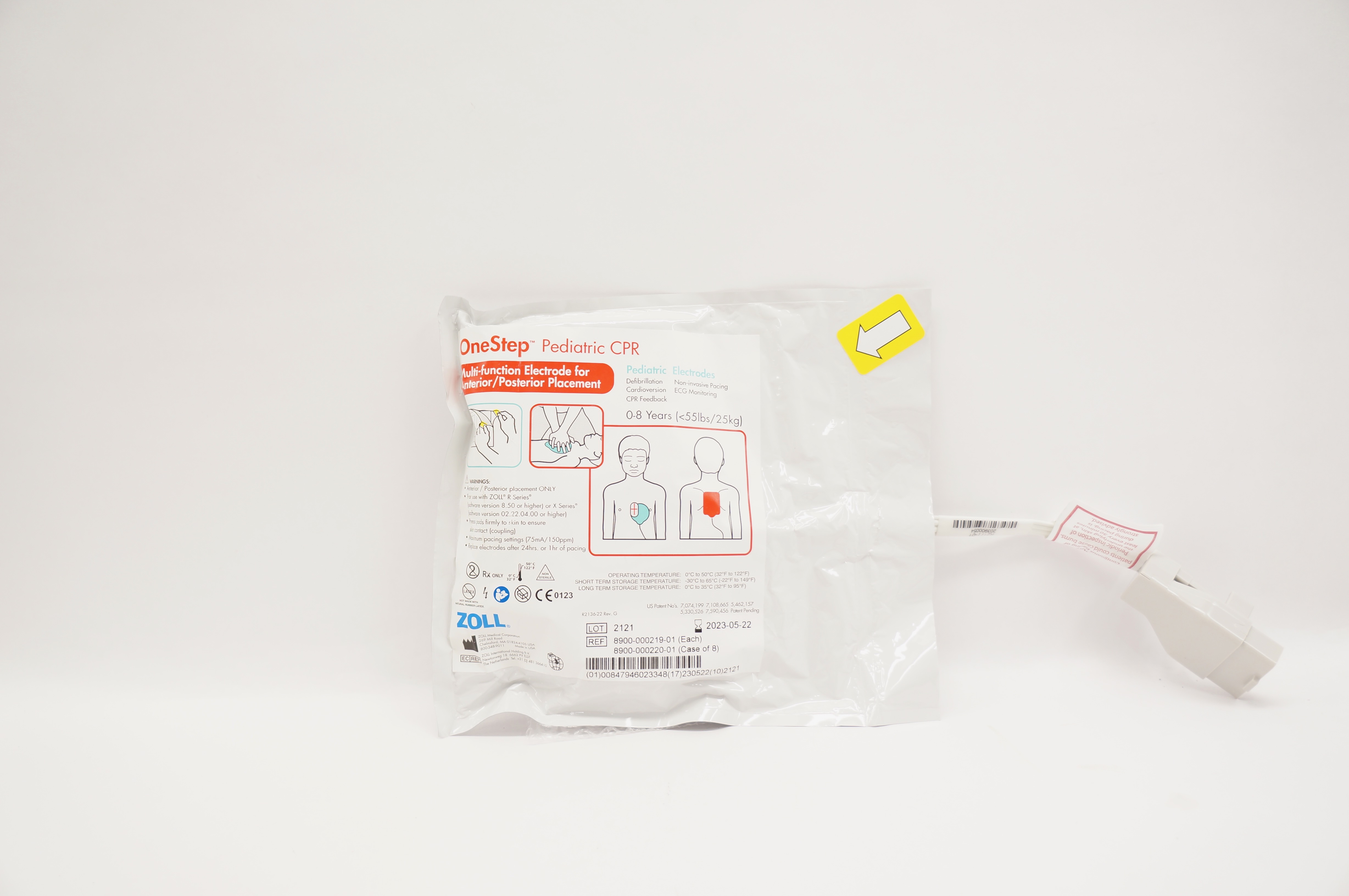 Zoll 8900-000219-01 OneStep Pediatric CPR Multifunction Electrode 0-8 Years (x)