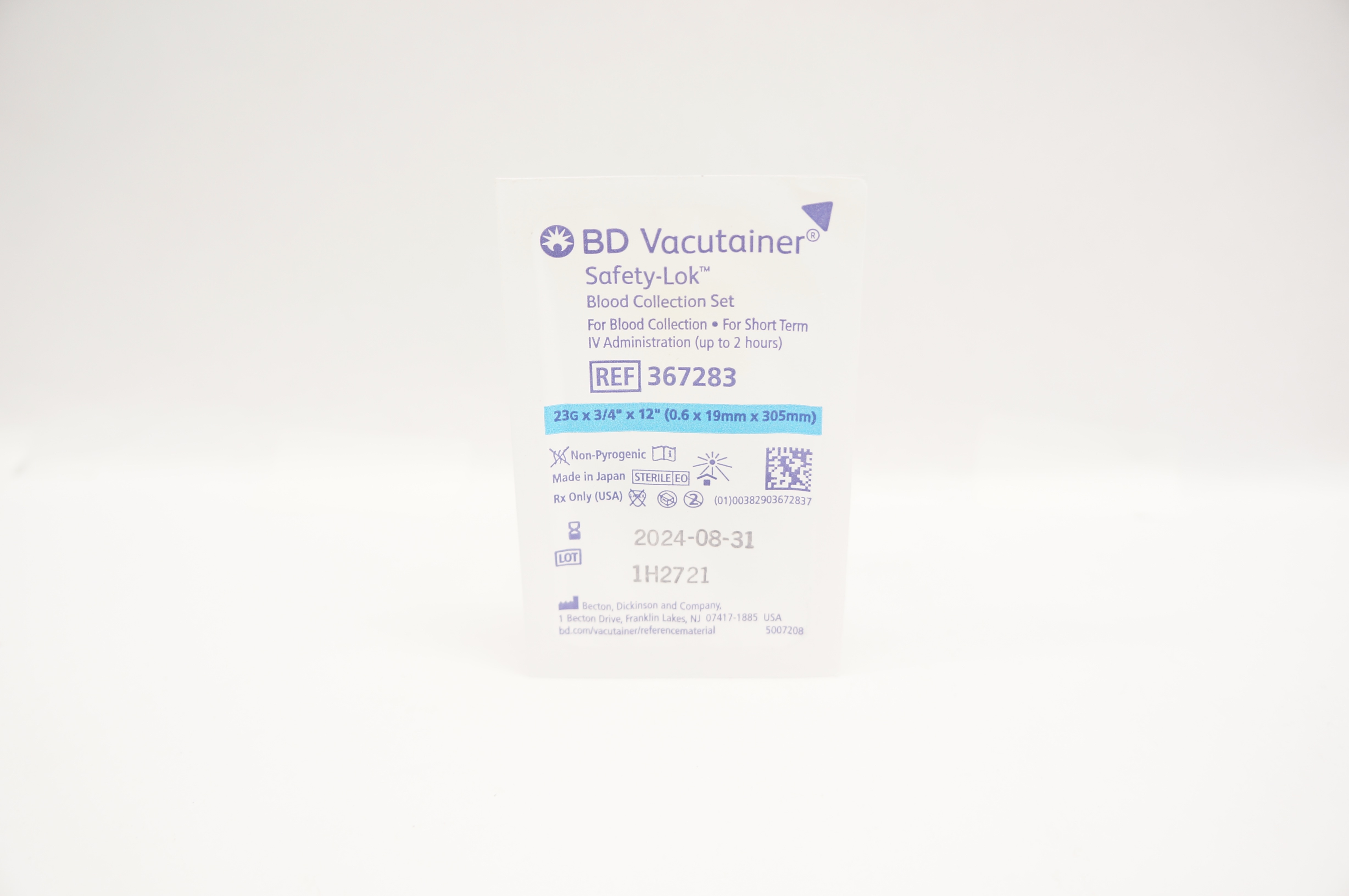 BD 367292 vacutainer Safety-Lok Blood Collection Set 23G x 3/4inch x ...