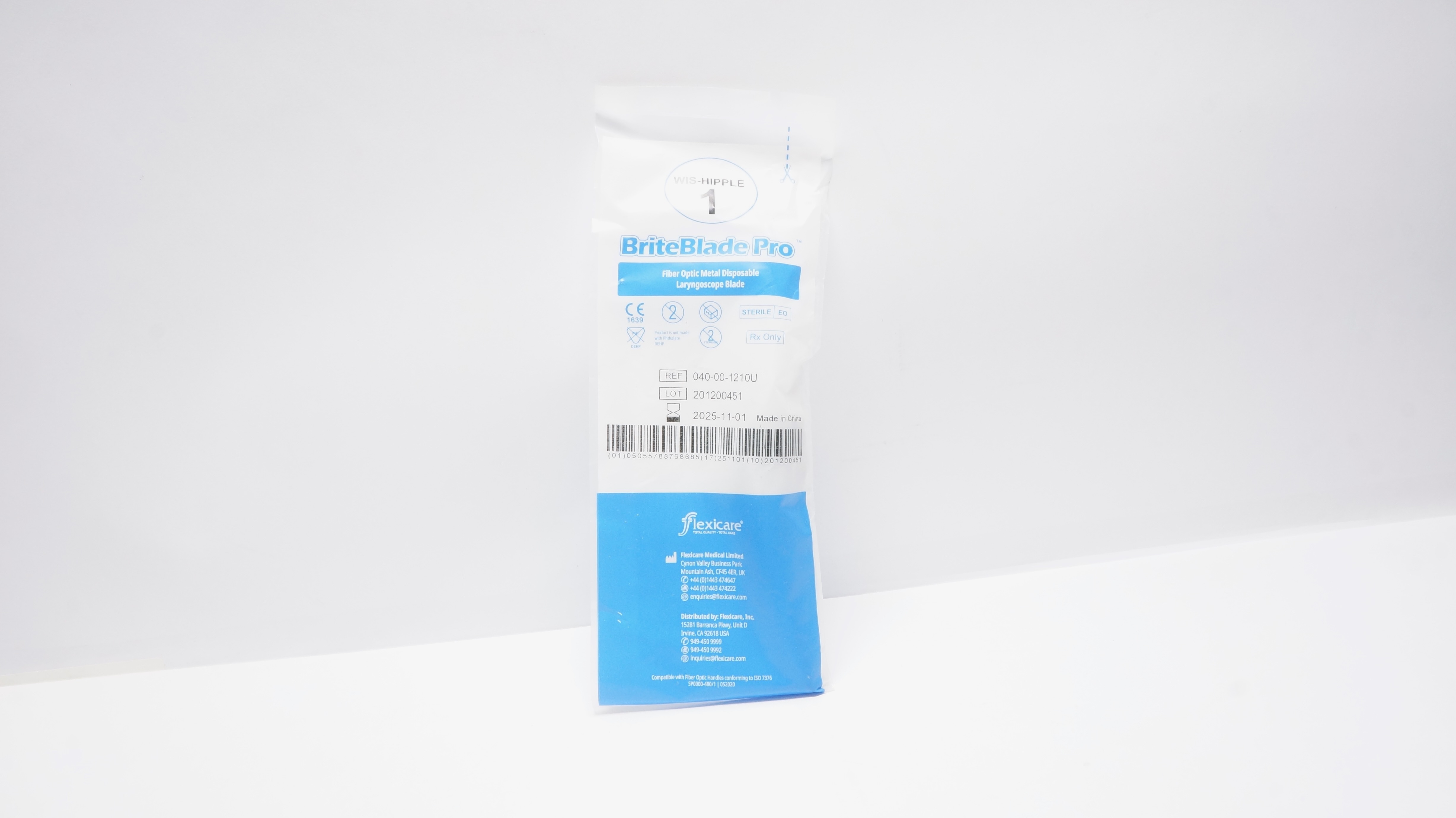 Flexicare 040-00-1210U BriteBlade Pro Fiber Optic Metal Blade WIS-Hipple 1
