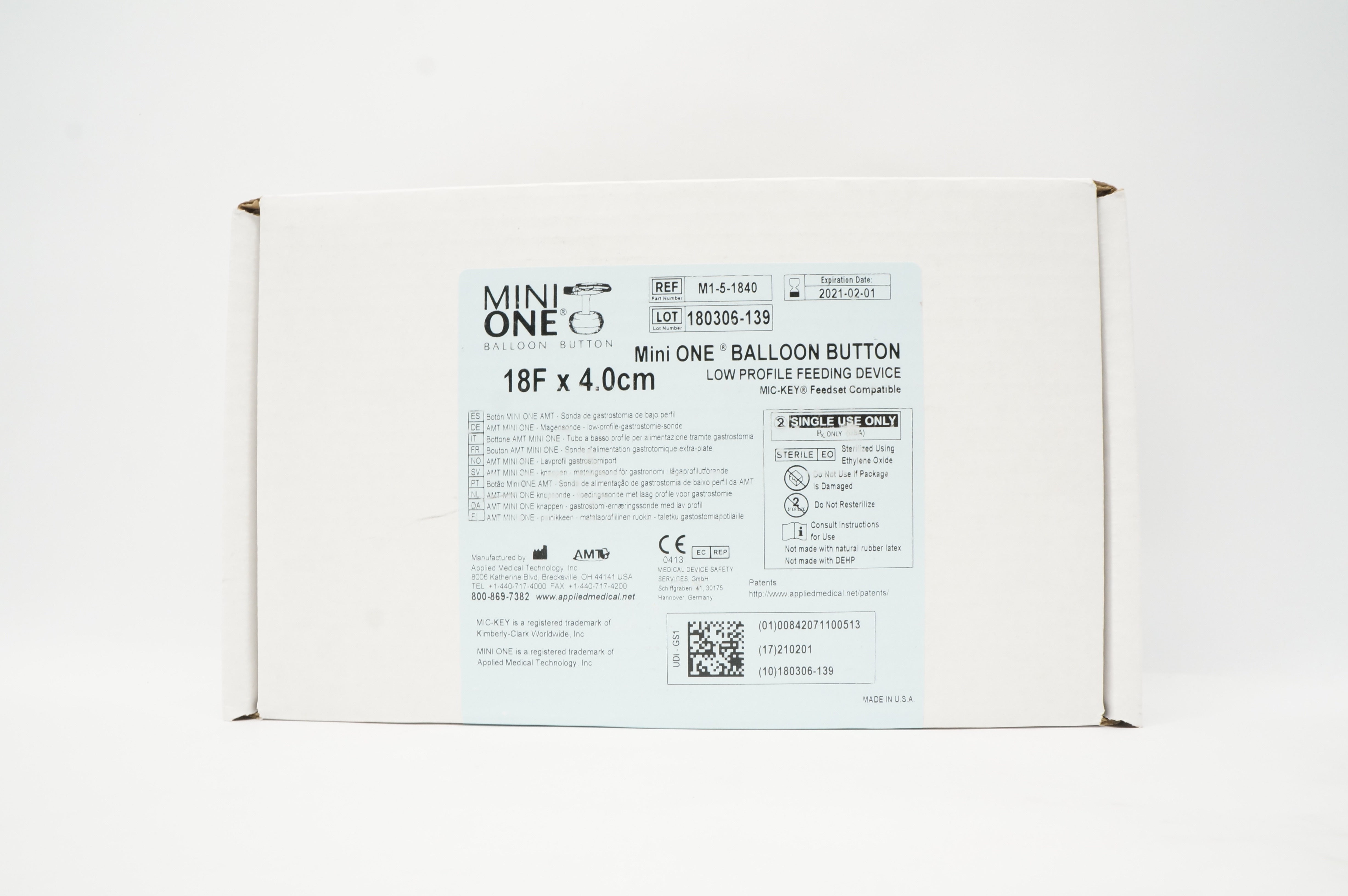 Applied Medical M1-5-1840 Mini ONE Balloon Button Low Profile 18F x 4 ...