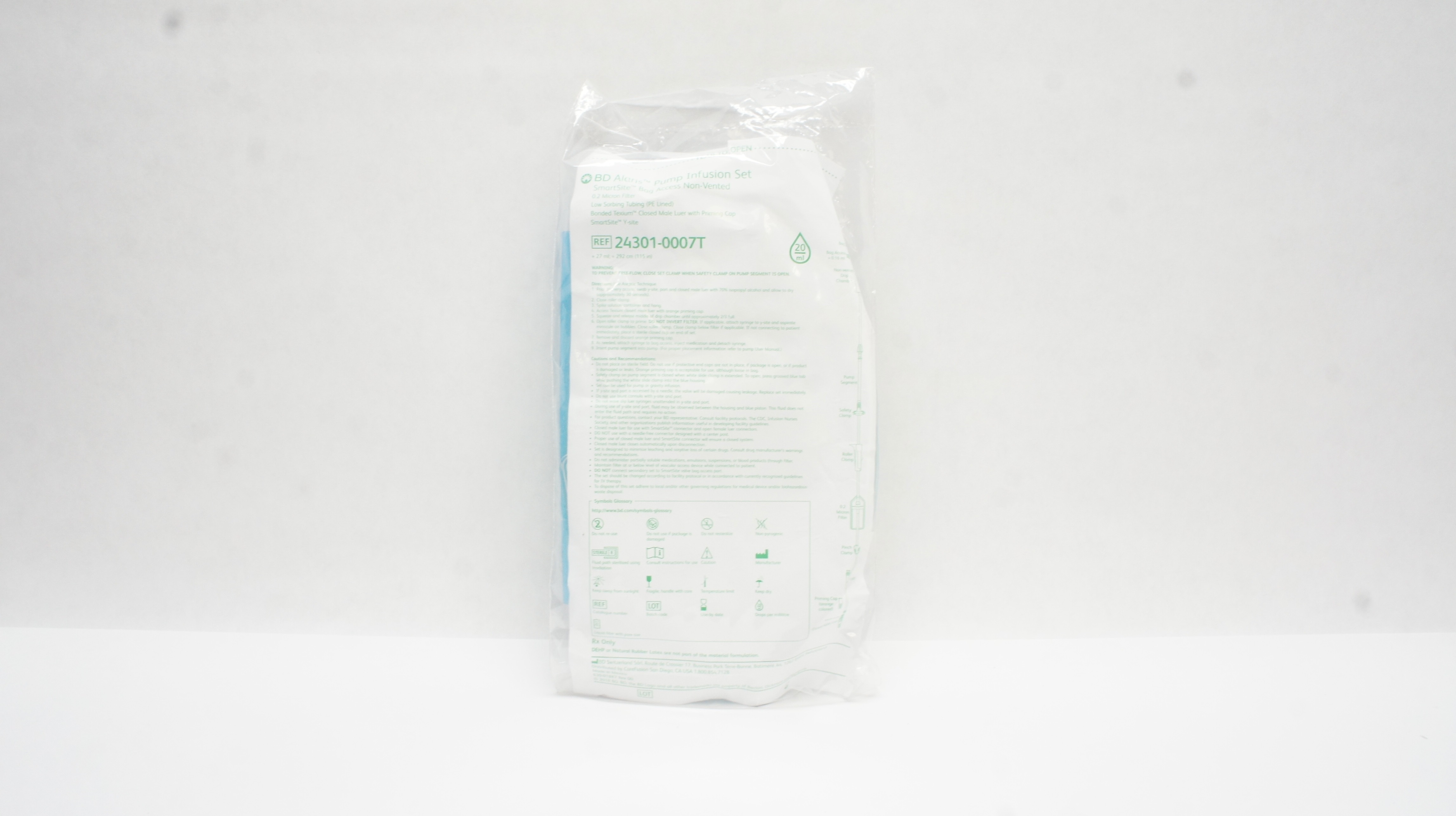 BD 24301-0007T Alaris Pump Infusion Set SmartSite Bag Access 27mL x 115inch