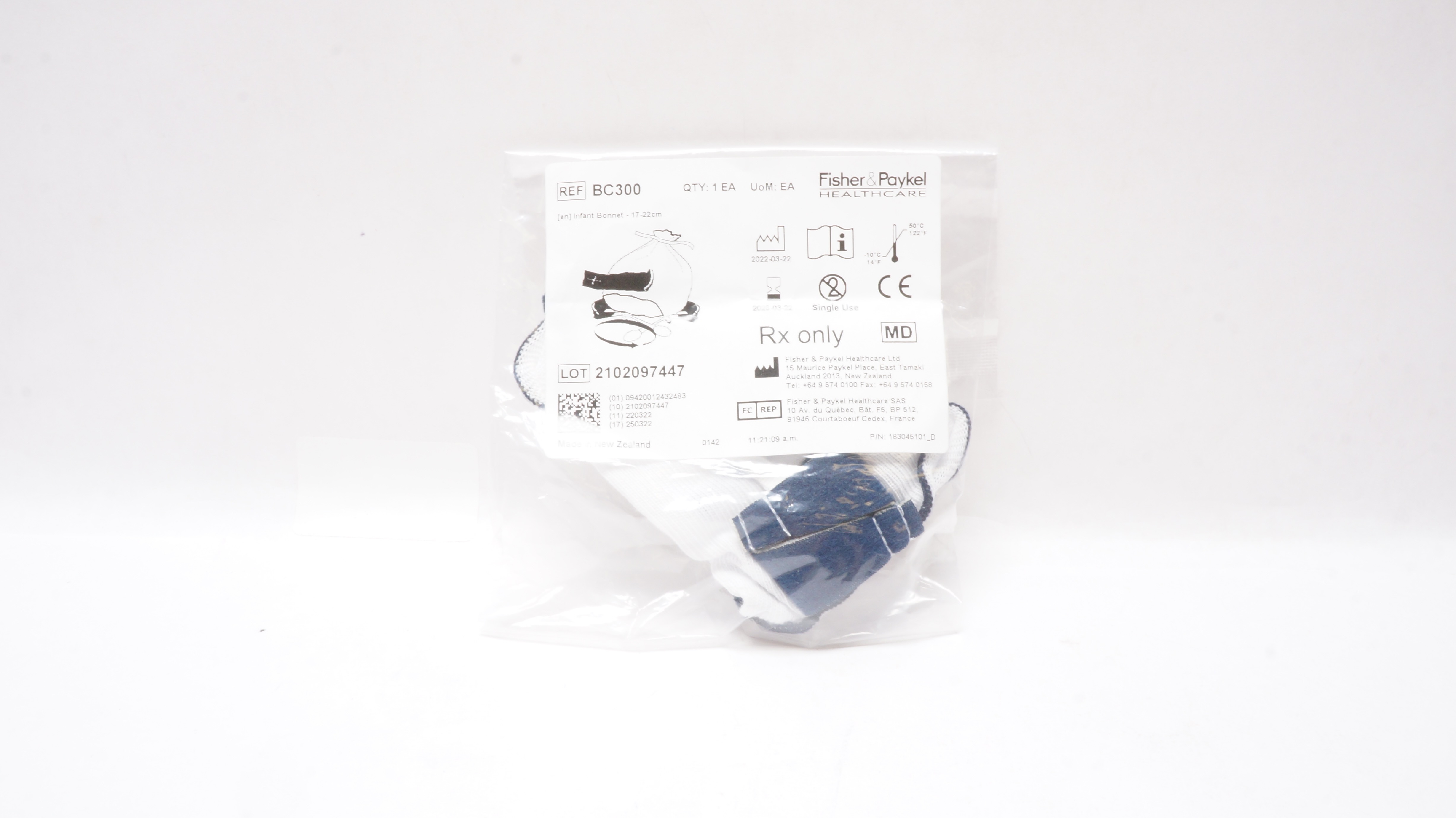 Fisher & Paykel BC300-05 Infant Bonnet - 17-22 cm