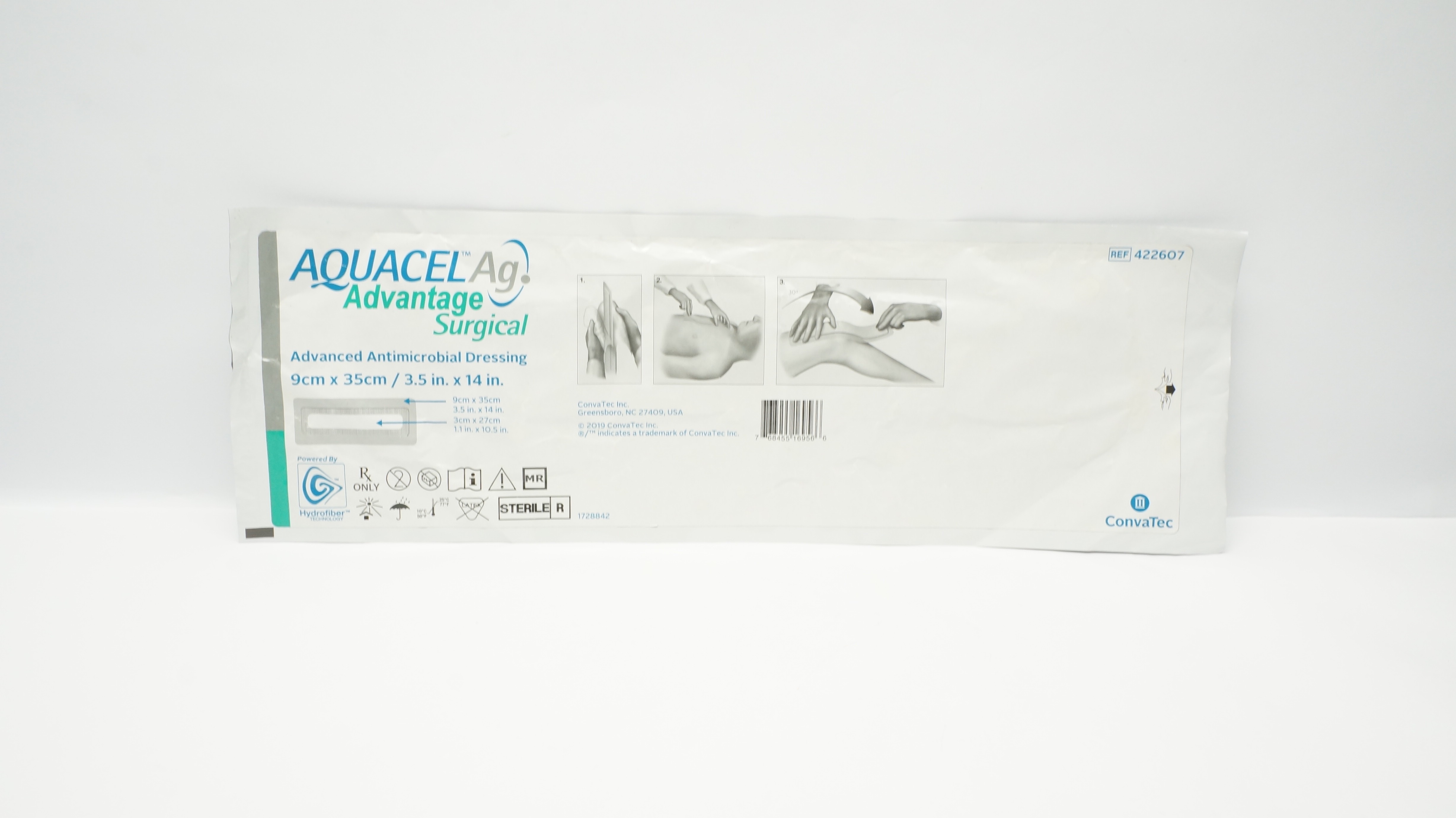 ConvaTec 422607 Aquacel Ag Advanced Antimicrobial Dressing 3.5inch x 14inch (x)