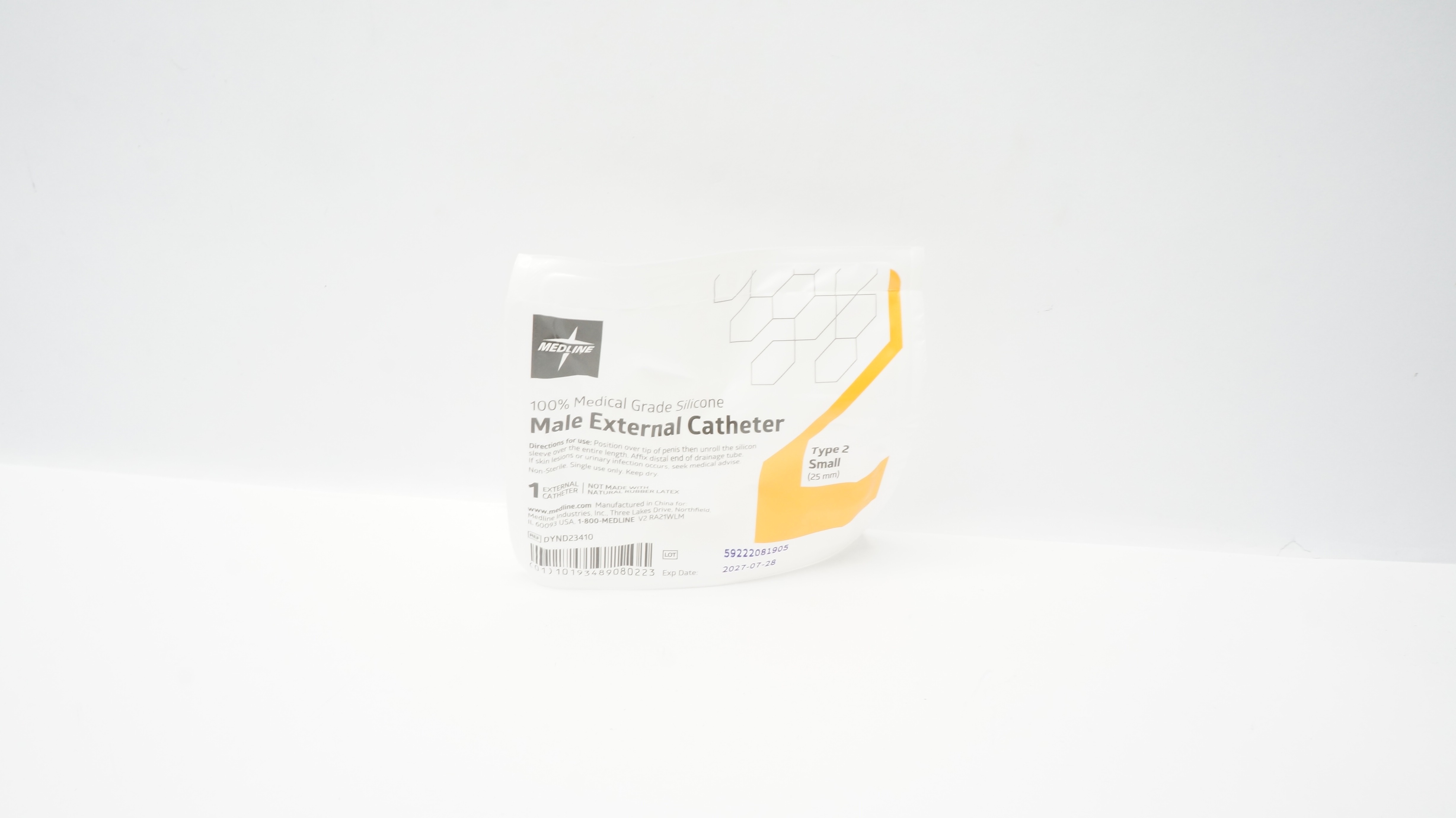 Medline DYND23410 Male External Cath., Type 2 Small 25mm