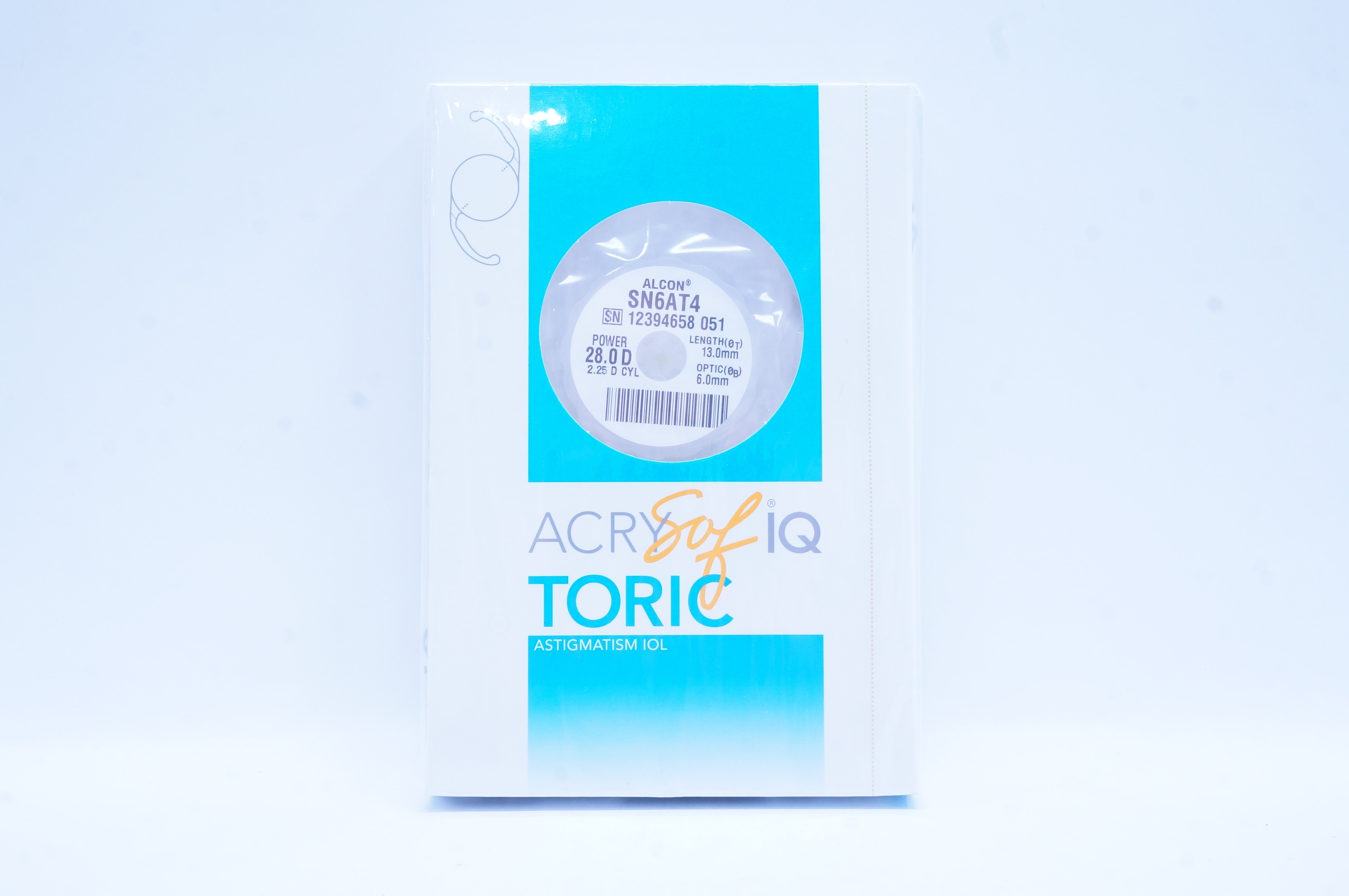 Alcon SN6AT4 ACRYSof IQ Toric Astigmatism IOL 28.0D 2.25 Cylinder (x)
