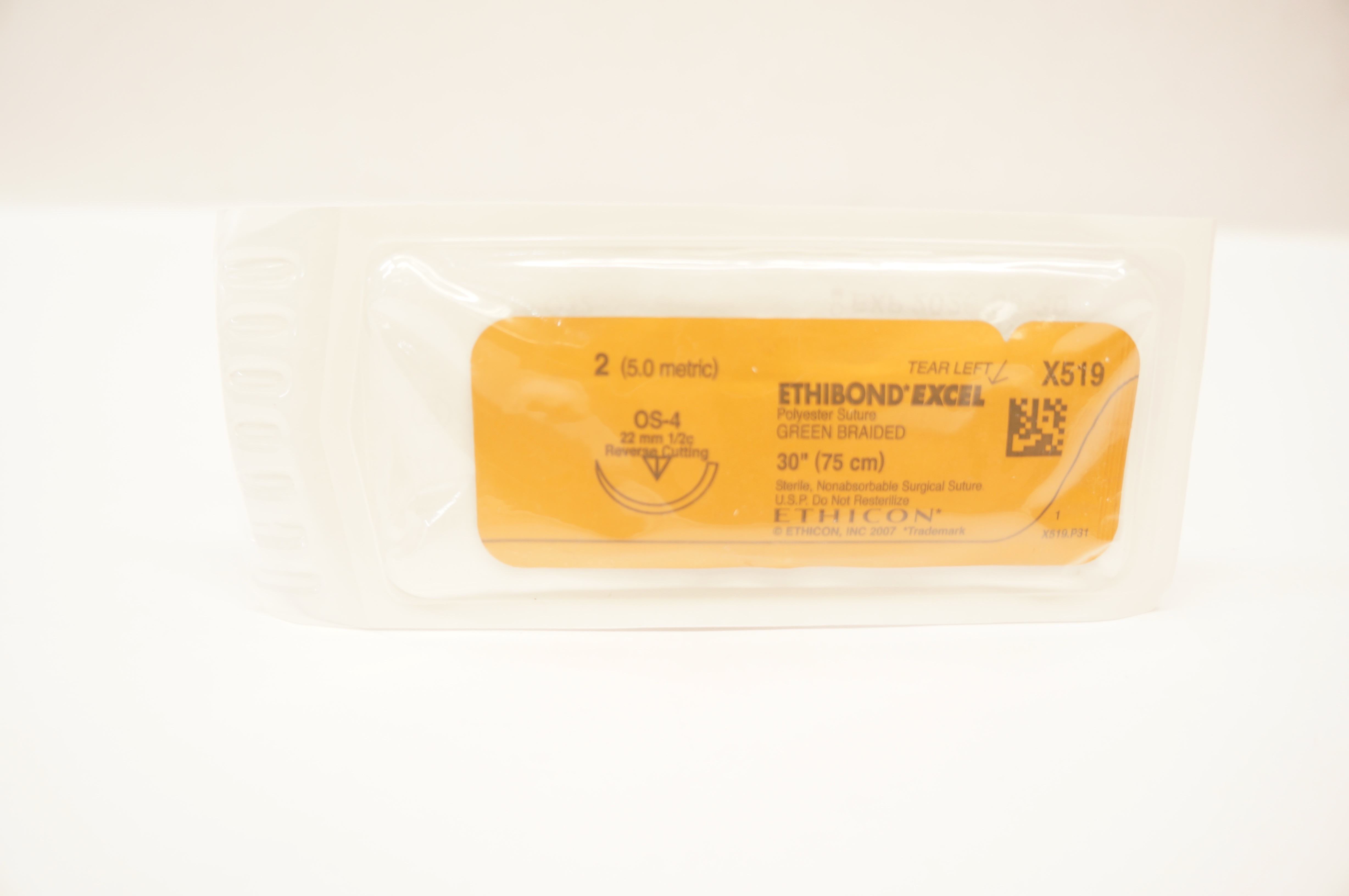 Ethicon X519 2 Ethibond Excel OS-4 22mm 1/2c Reverse Cutting, 30 inch