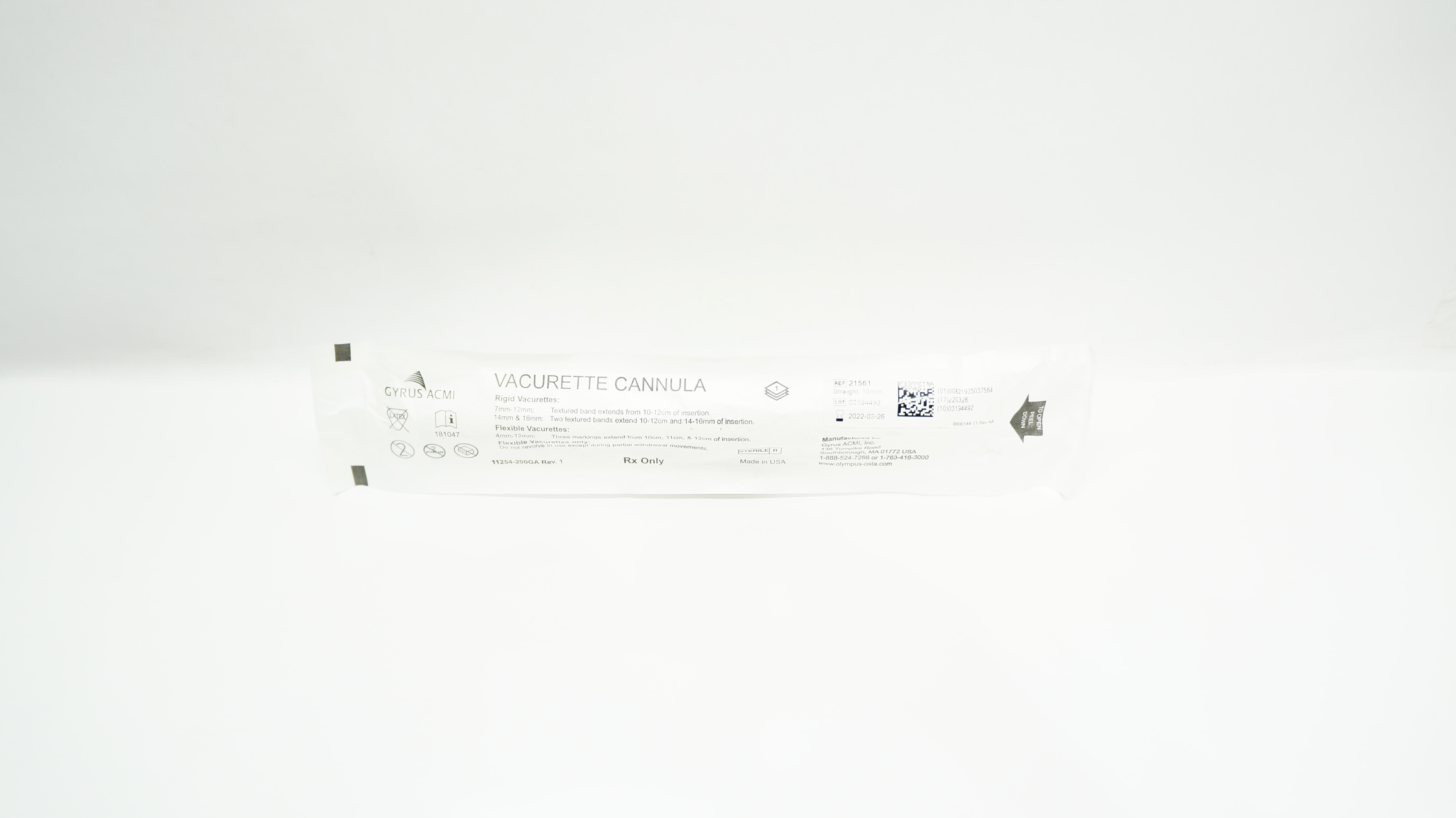Gyrus ACMI 21561 Vacurette Cannula Straight 16mm (x)