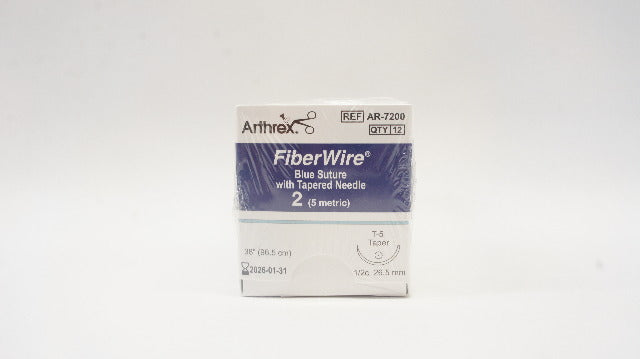 Arthrex AR-7200 2 FIBERWIRE T-5 26.5mm 1/2c Taper, 38inch - Pack of 12