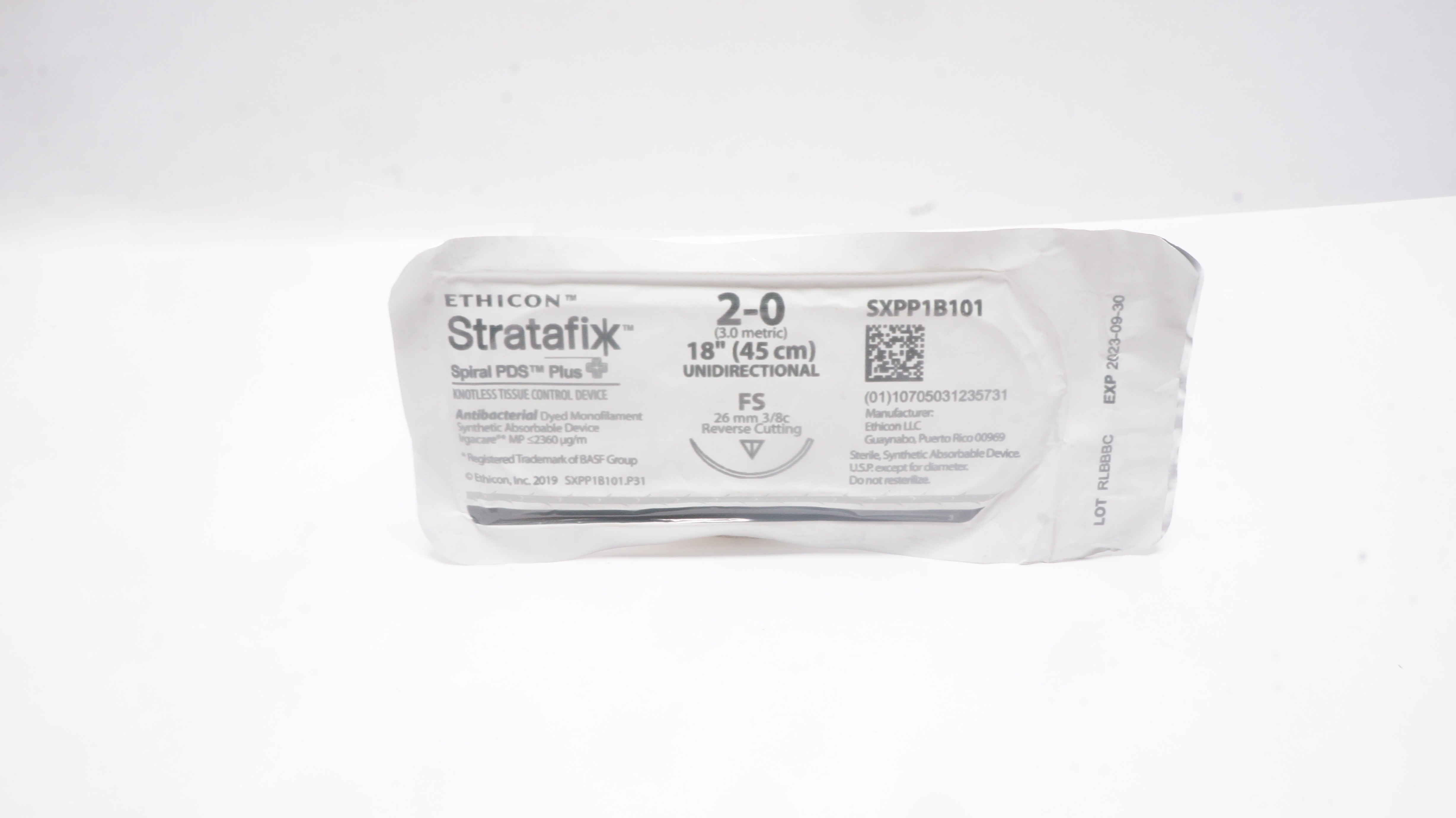 Ethicon SXPP1B101 2-0 Stratafix Stre FS 26mm 3/8cm Reverse Cutting 18inch (x)