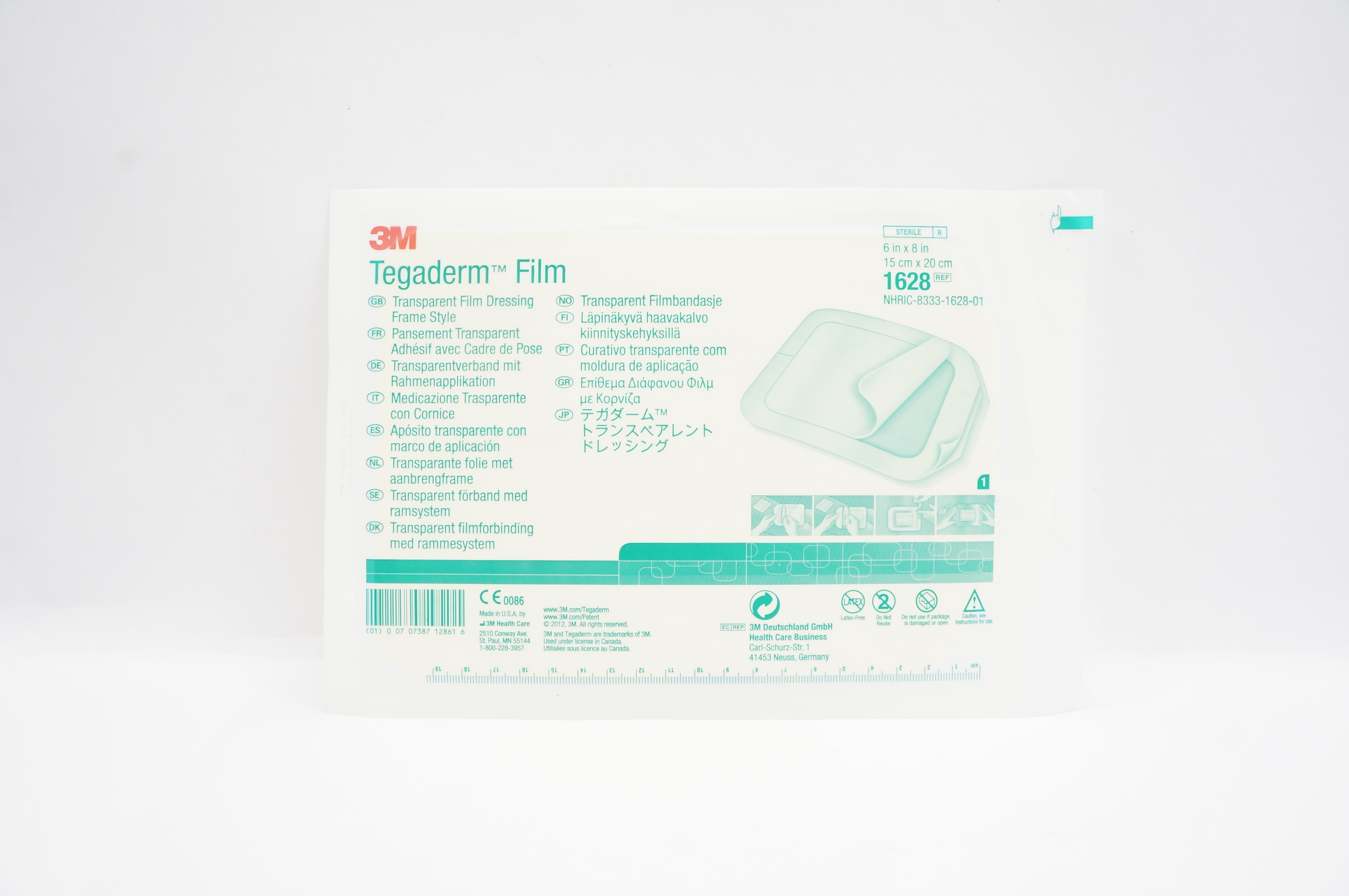 3M 1628 Tegaderm Transparent Film Dressing Frame Style 6inch x 8inch