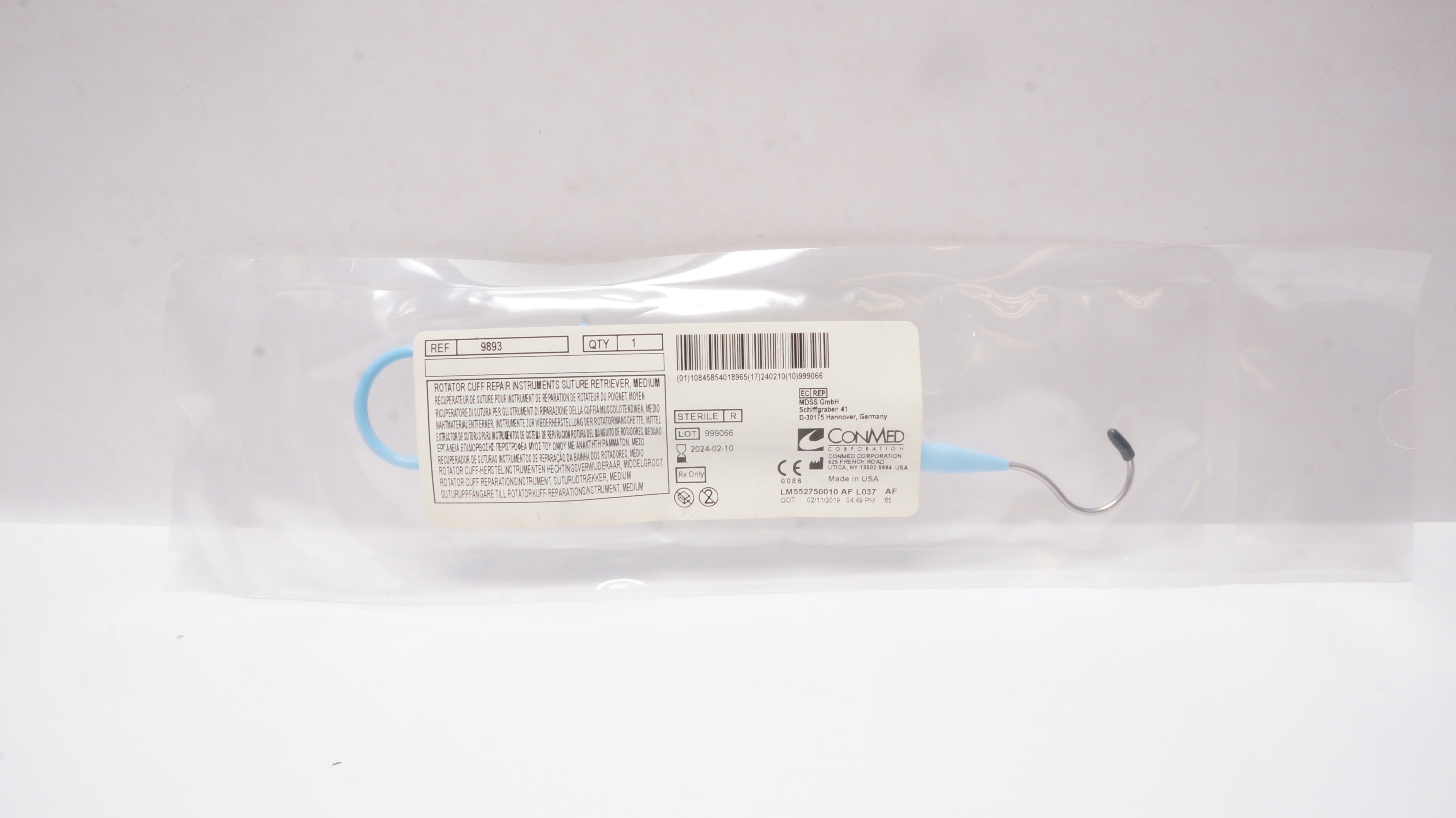 ConMed 9893 Rotator Cuff Repair Instruments Stre Retriever Medium (x)