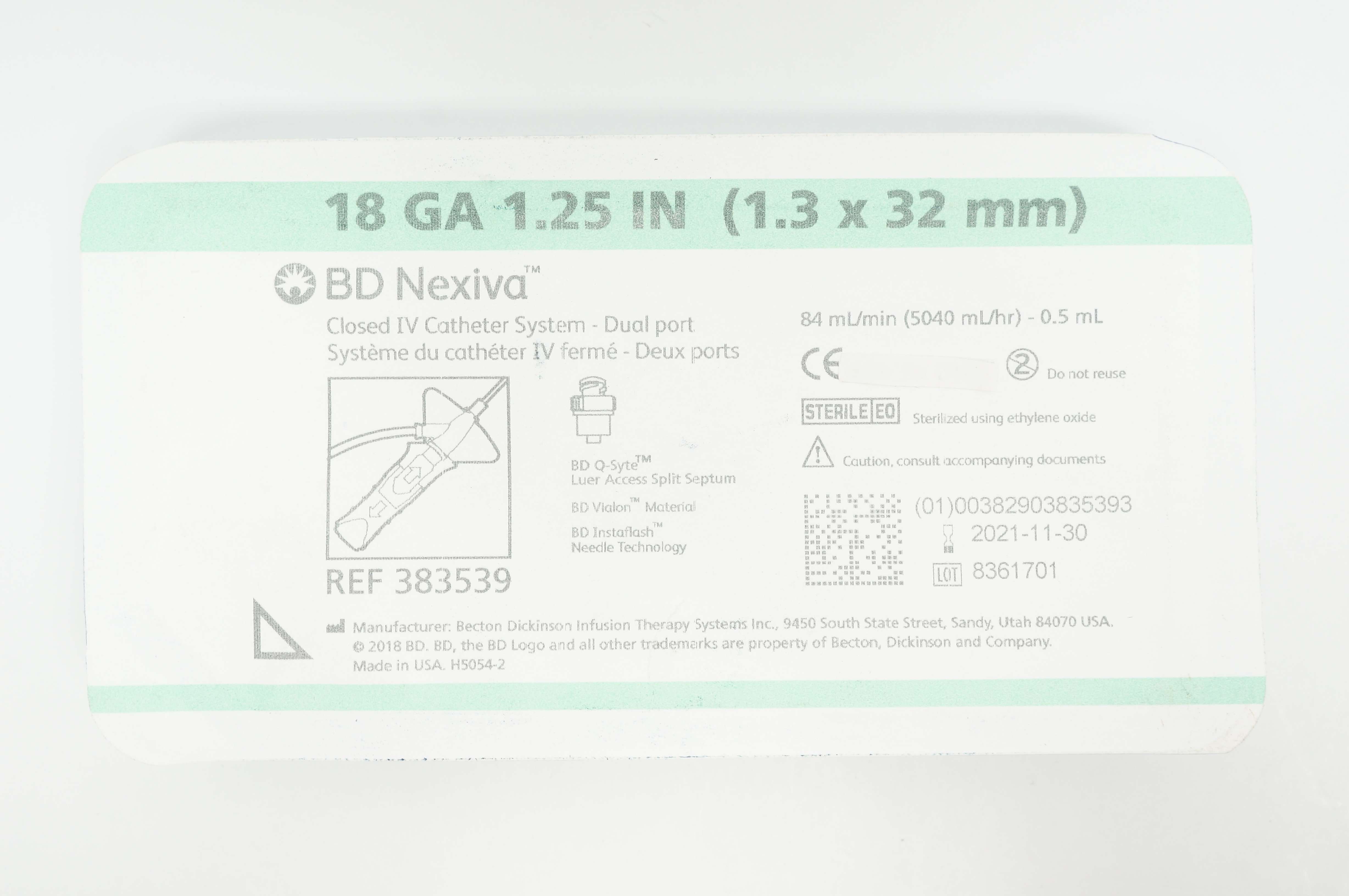BD 383539 Nexiva System 18Ga x 1.25inch