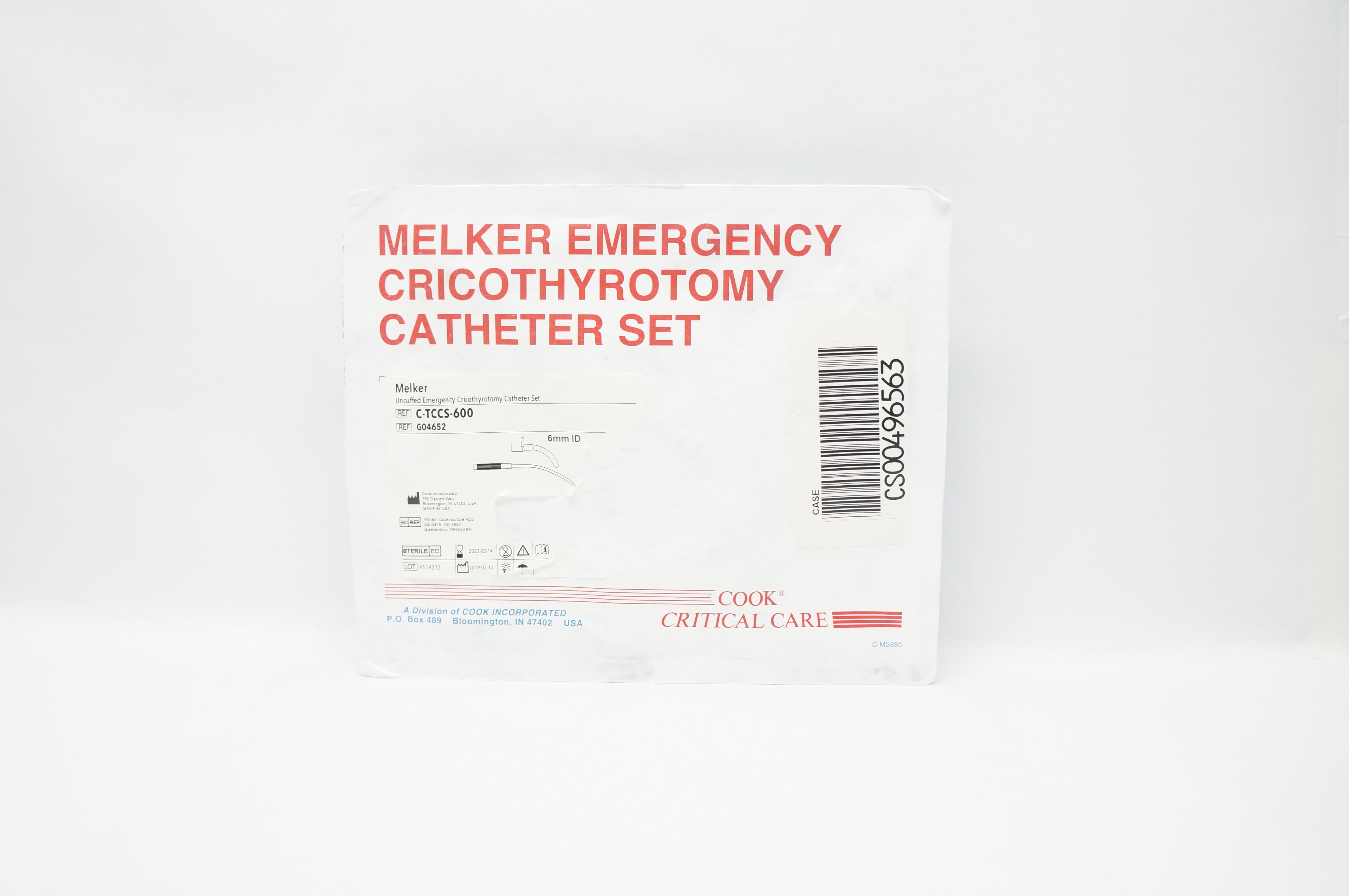 Cook Medical G04652 Melker 6mm ID(x)