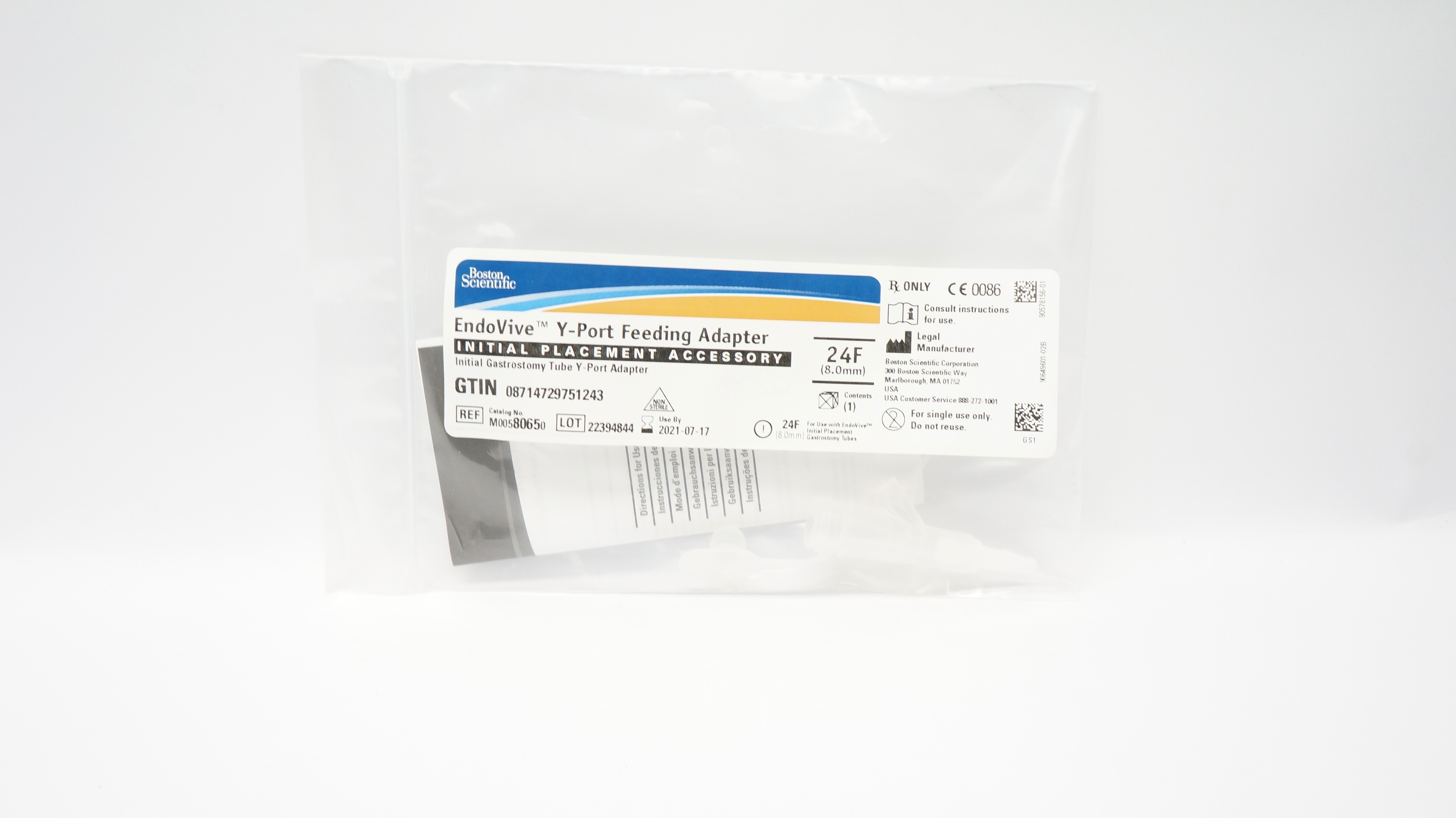 Boston Scientific M00580650 EndoVive Y-Port Feeding Adapter 2.4F (x)