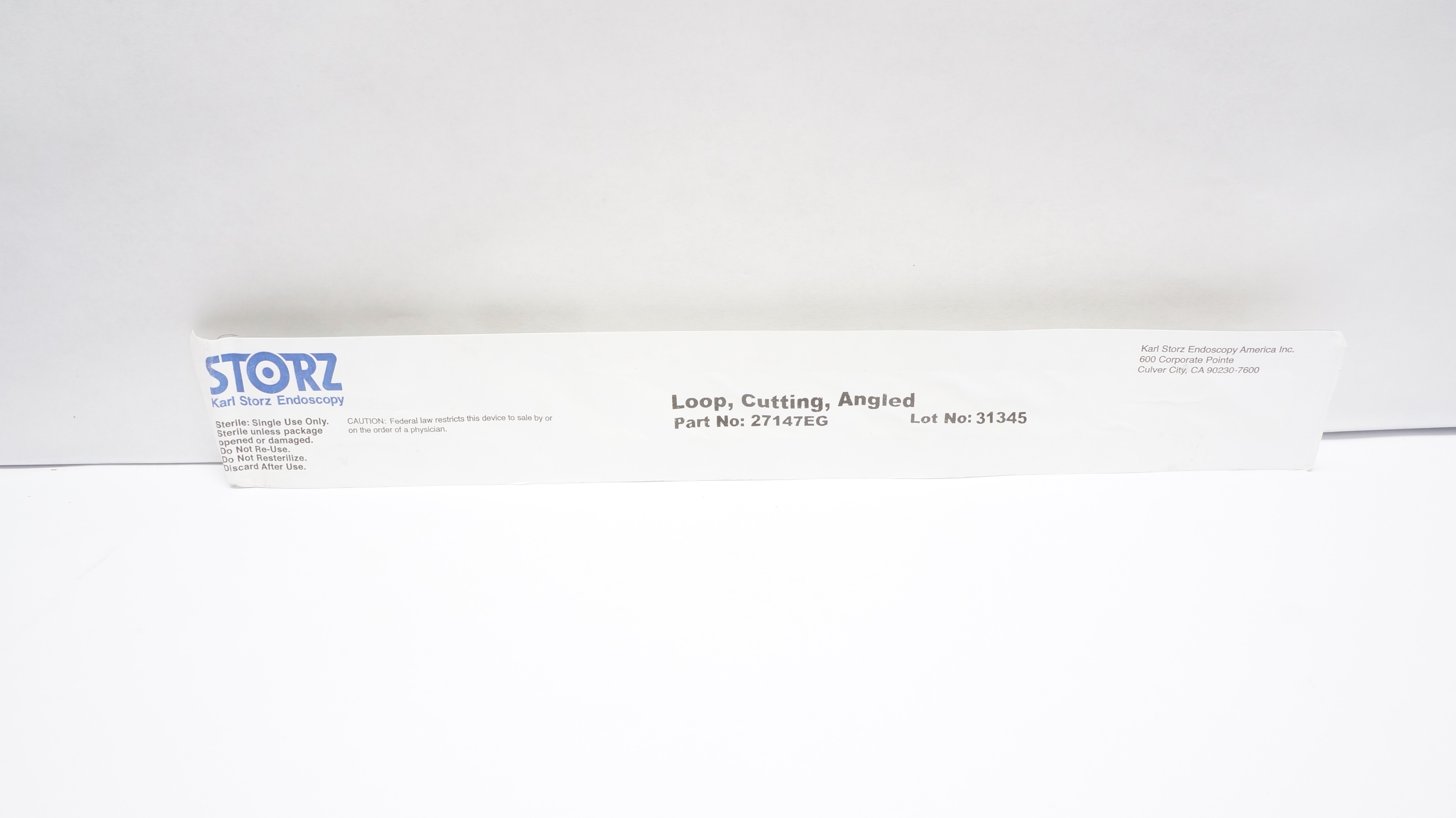 Karl Storz 27147EG Single Use Loop,Cutting,Angled