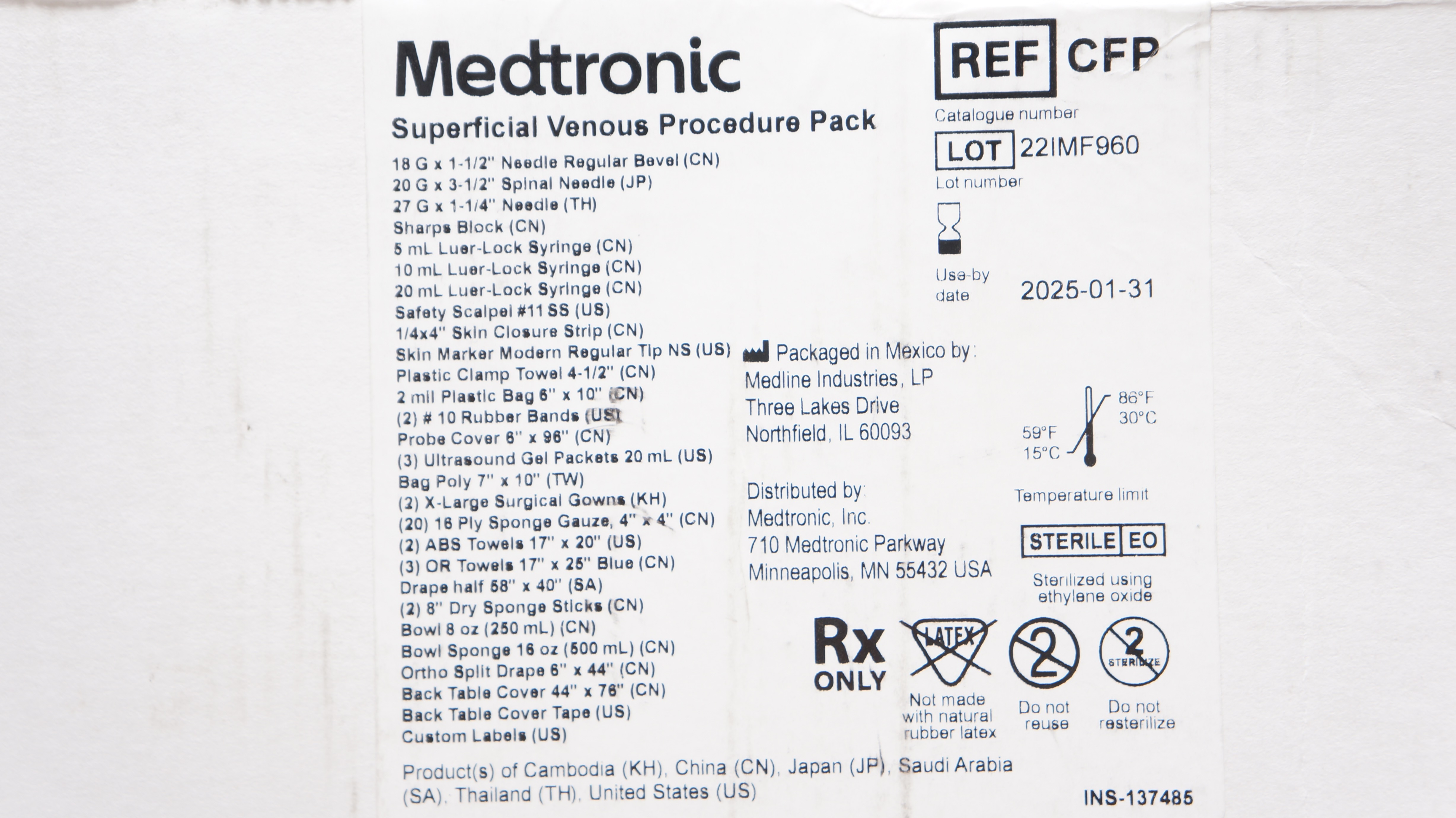 Medtronic CFP Superficial Venous Procedure Pack