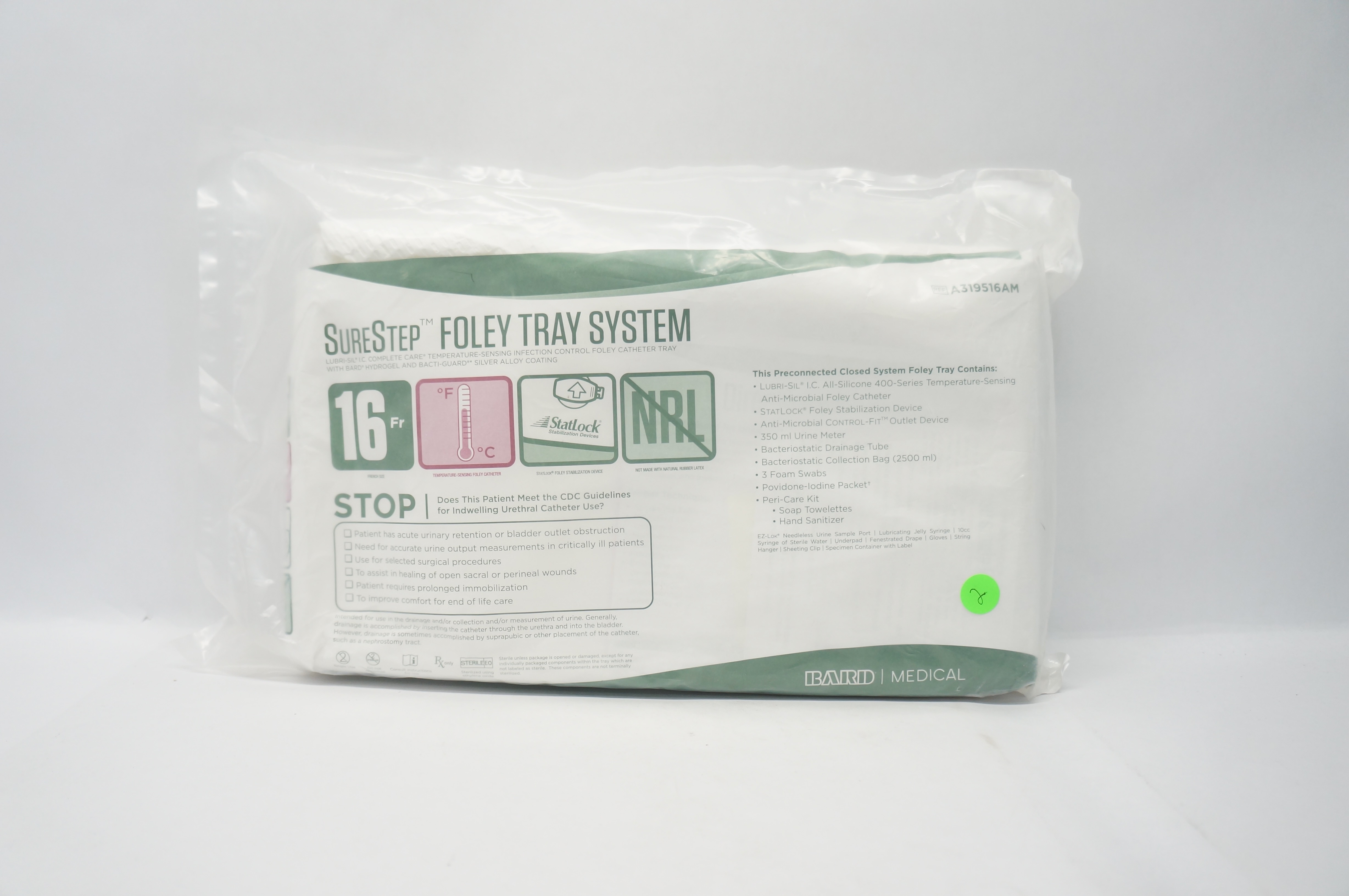 Bard A319516AM SuperStep Lubri-Sil Foley Tray System 16Fr (x)