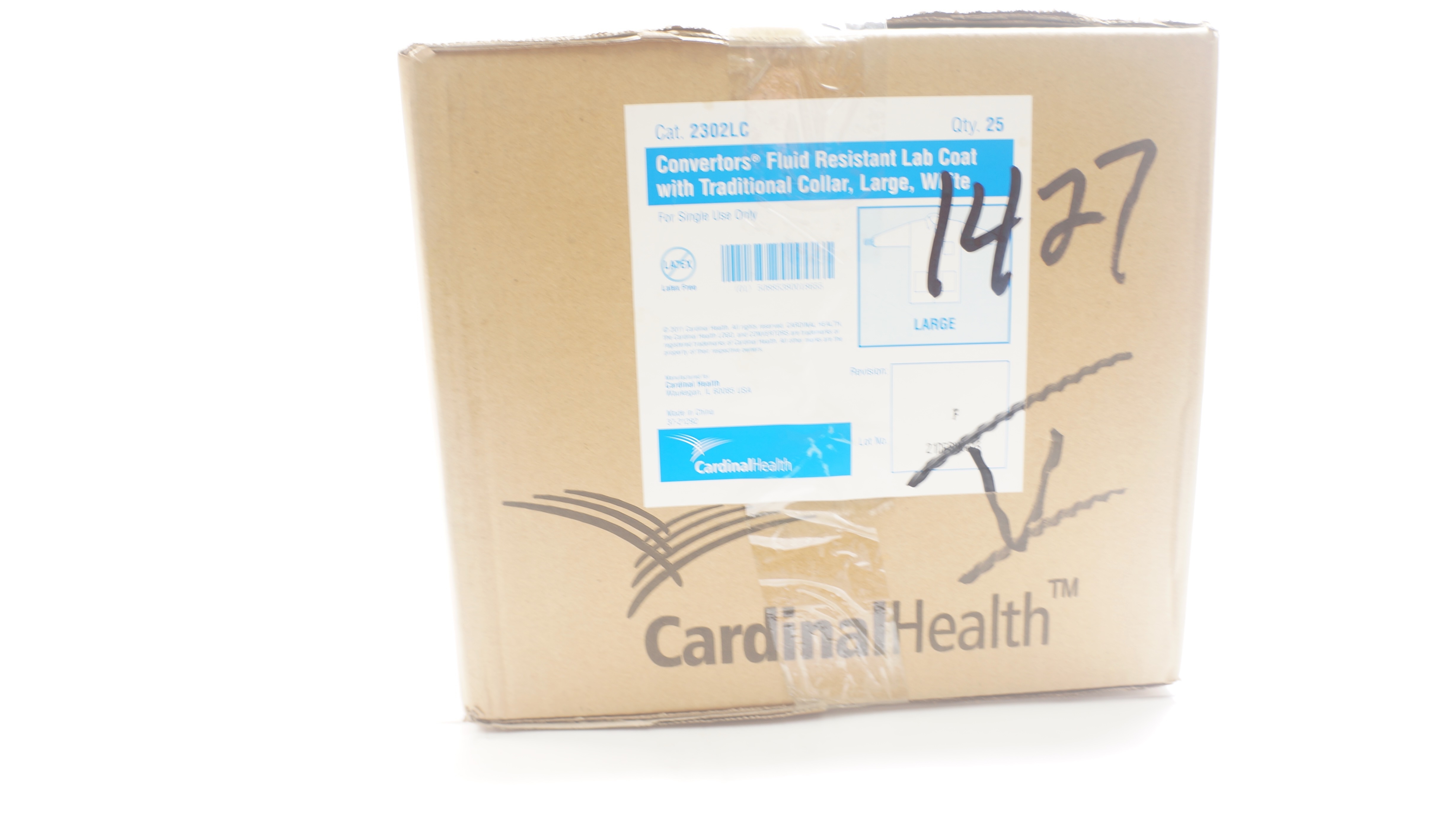 Cardinal Health 2302LC Convertors Fluid Resistant Lab Coat W/Collar