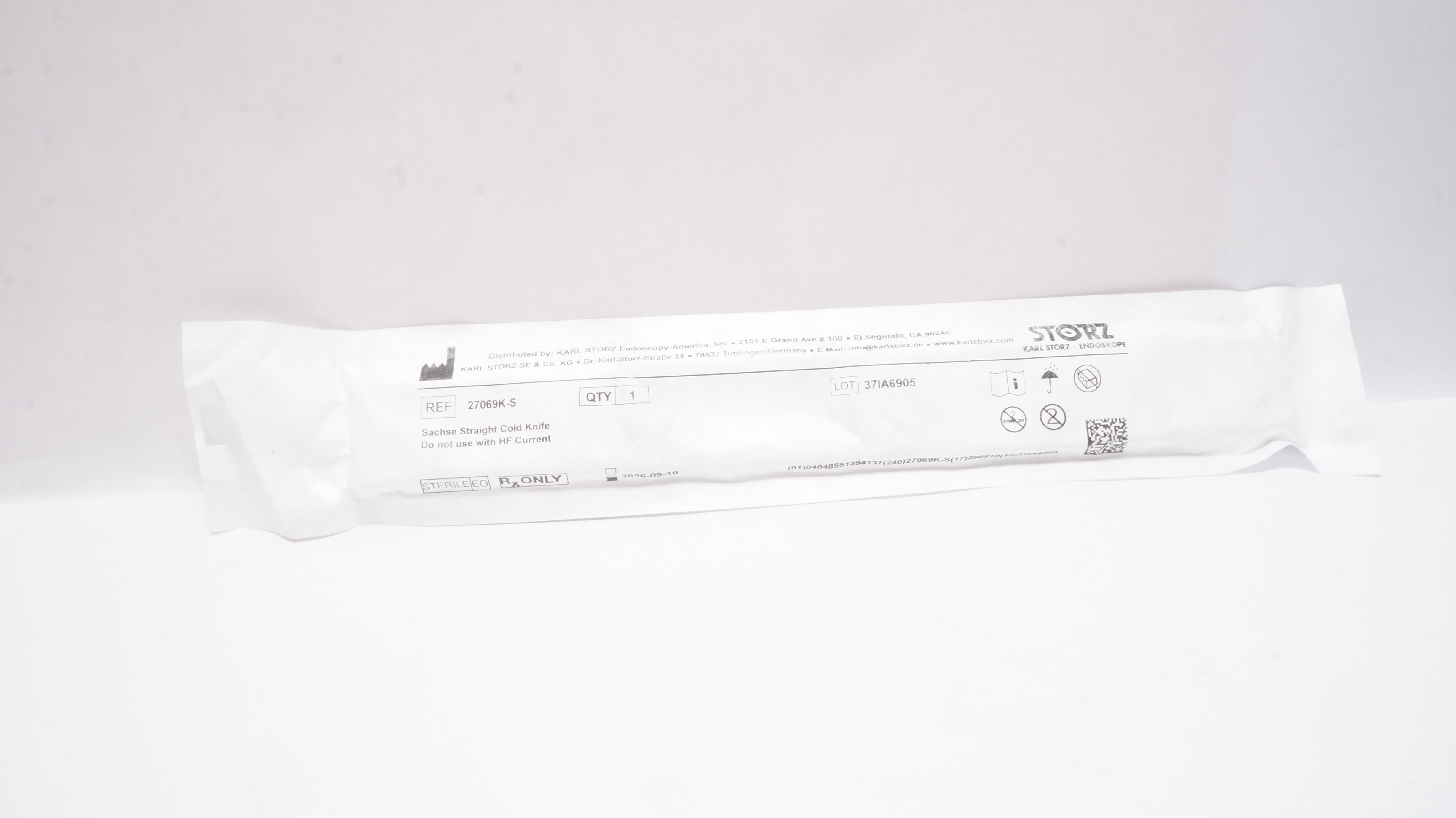 Karl Storz 27069K-S Sachse Straight Cold Knife