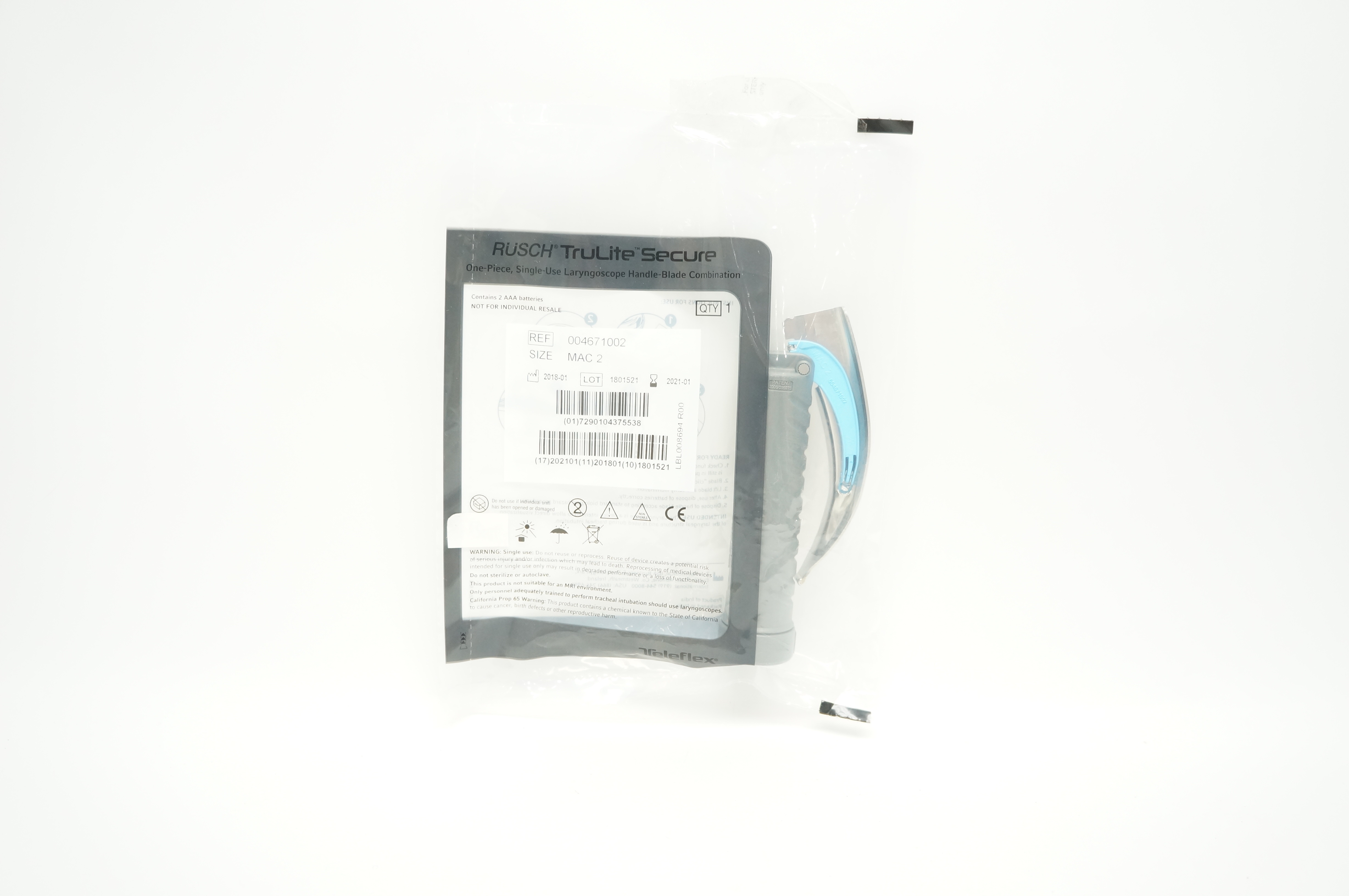 Teleflex 004671002 Rusch TruLite Secure Laryngoscope Handle-Blade ...