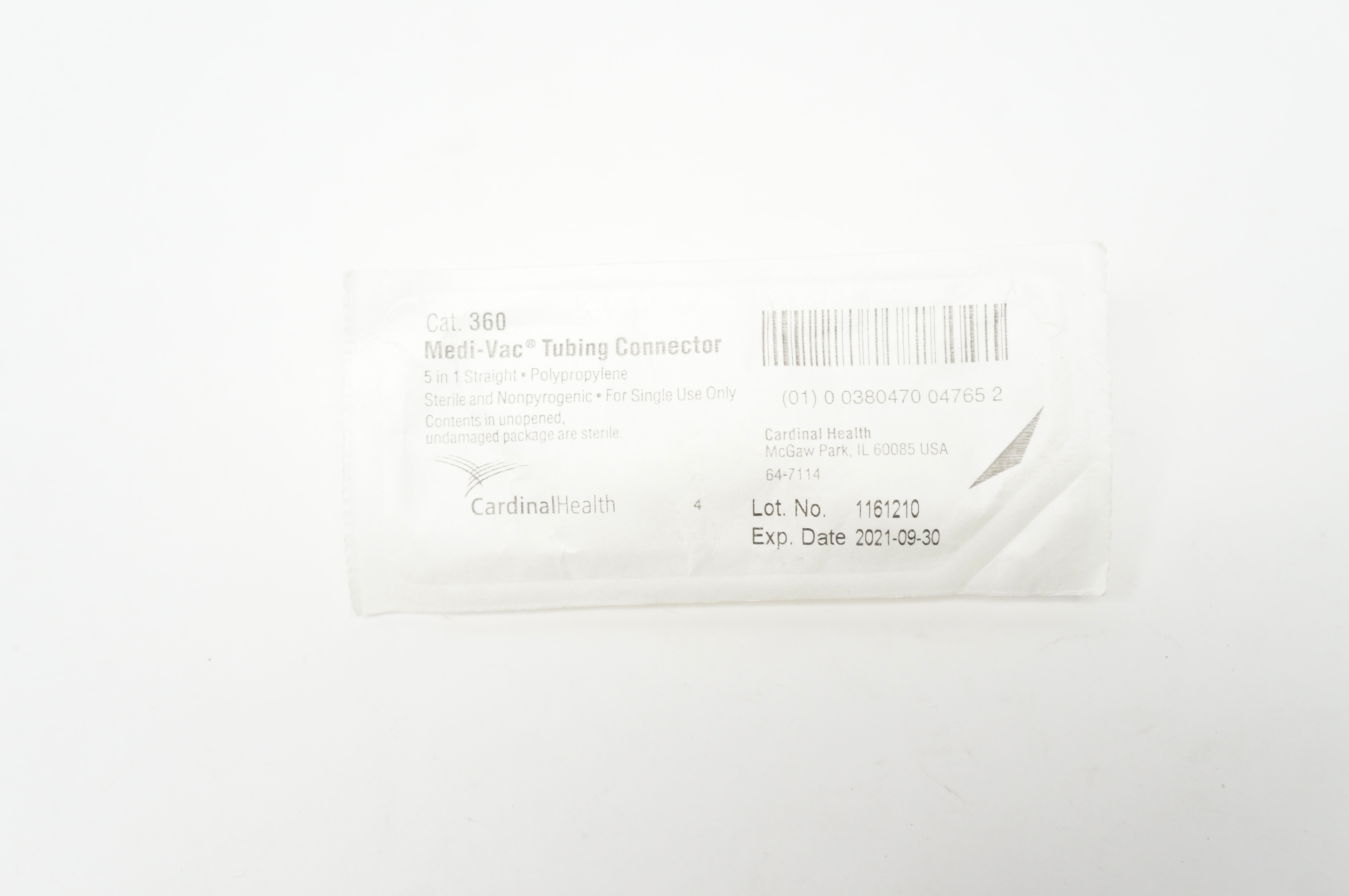 Cardinal Health 360 Medi-Vac Tubing Connector 5-in-1 Straight (x)