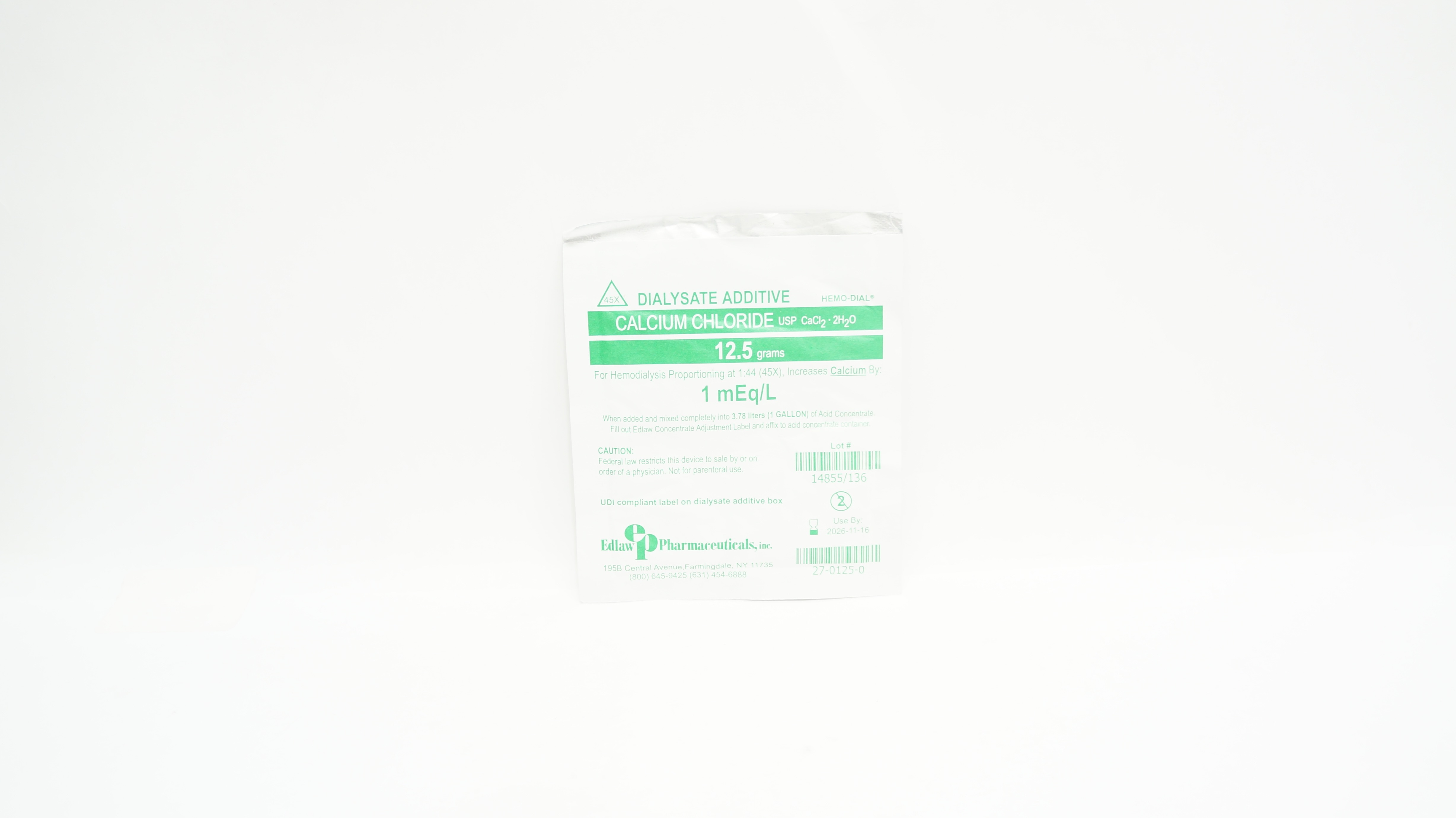 Edlaw Pharmaceutical Dialysate Additive Potassium Chloride 12.7g 1mEq/L