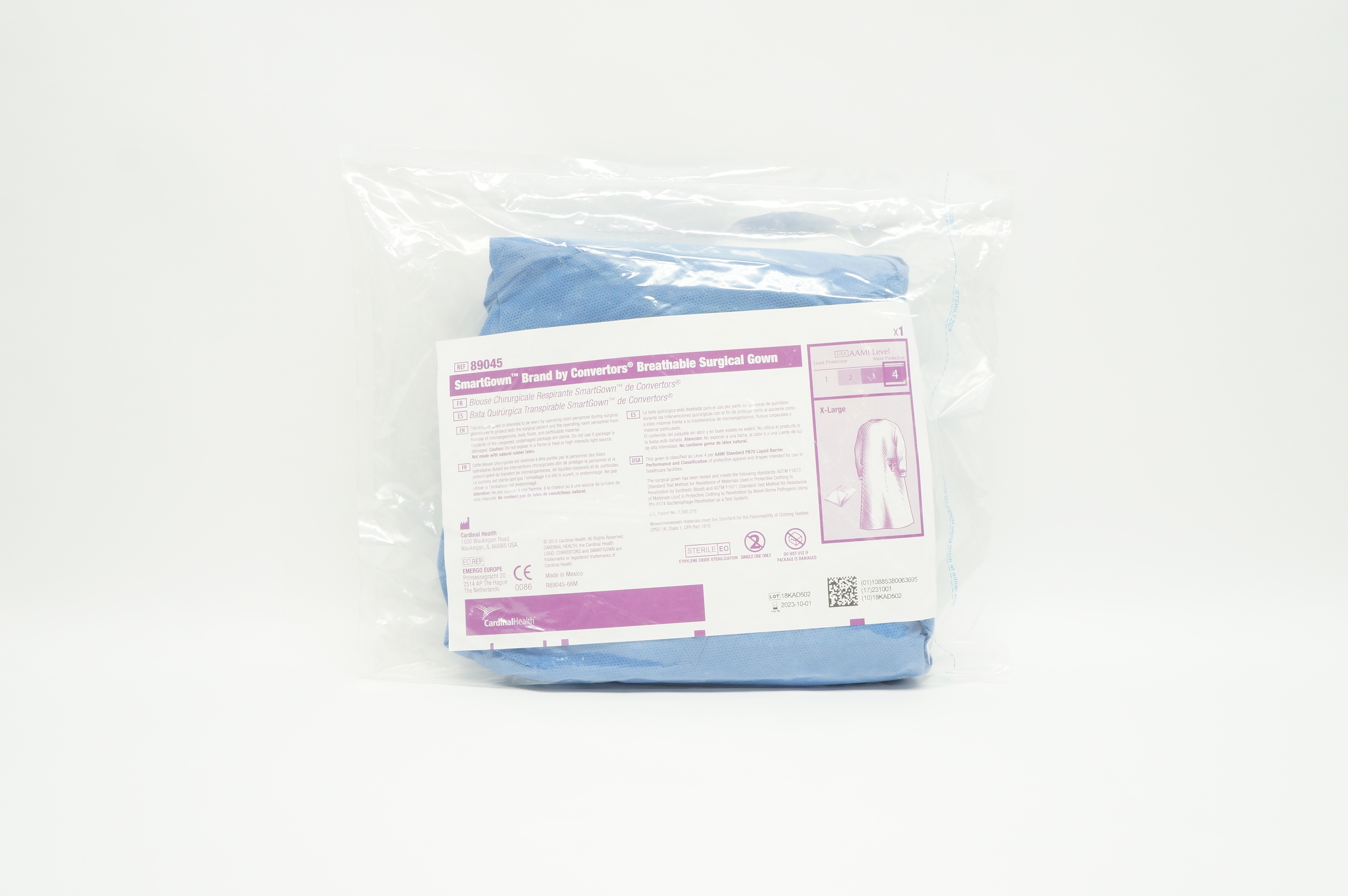 Cardinal Health 89045 Convertors Breathable Surgical Gown X-Large