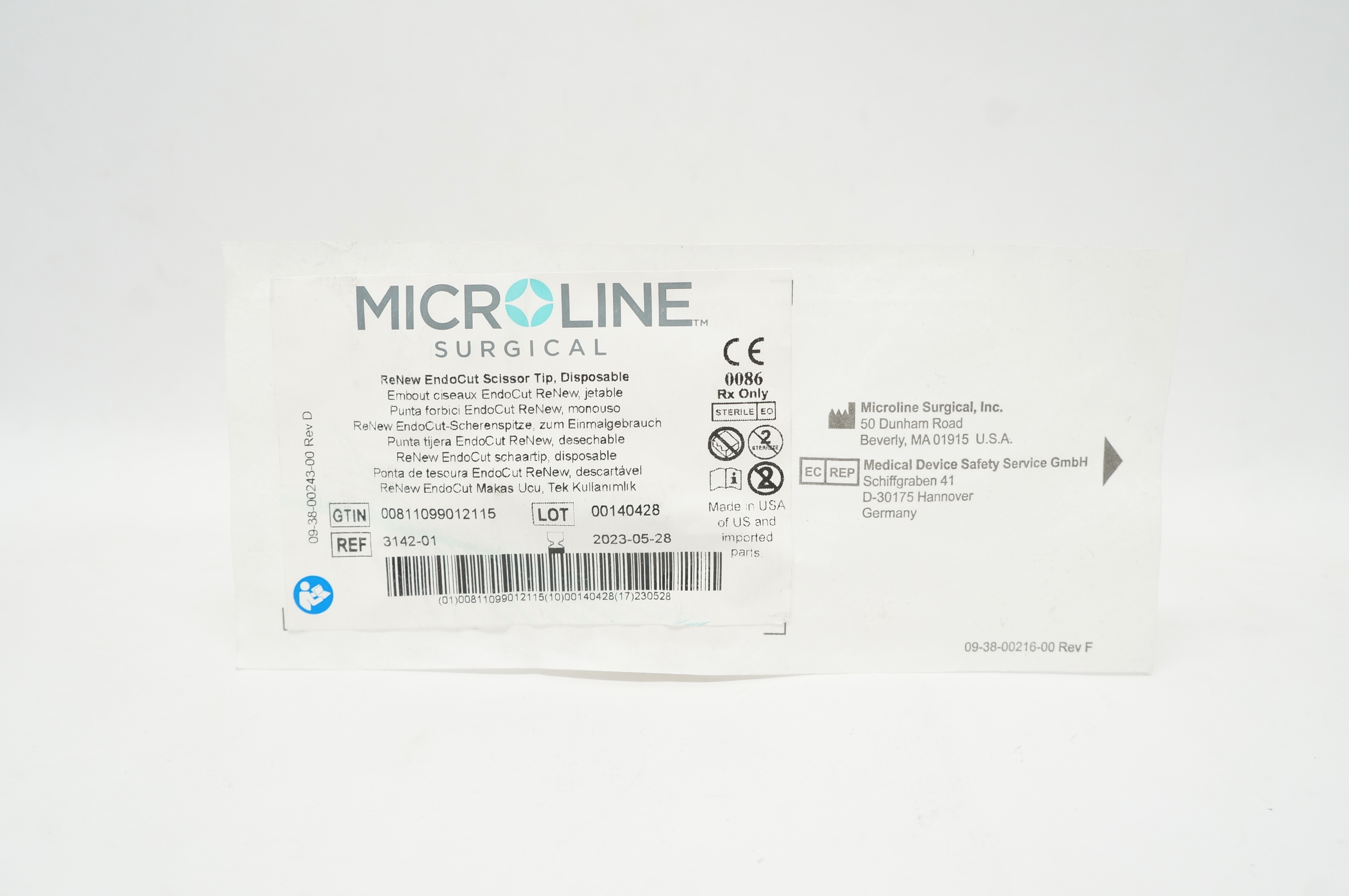 Microline Surgical 3142-01 ReNew EndoCut Scissor Tip, Disposable