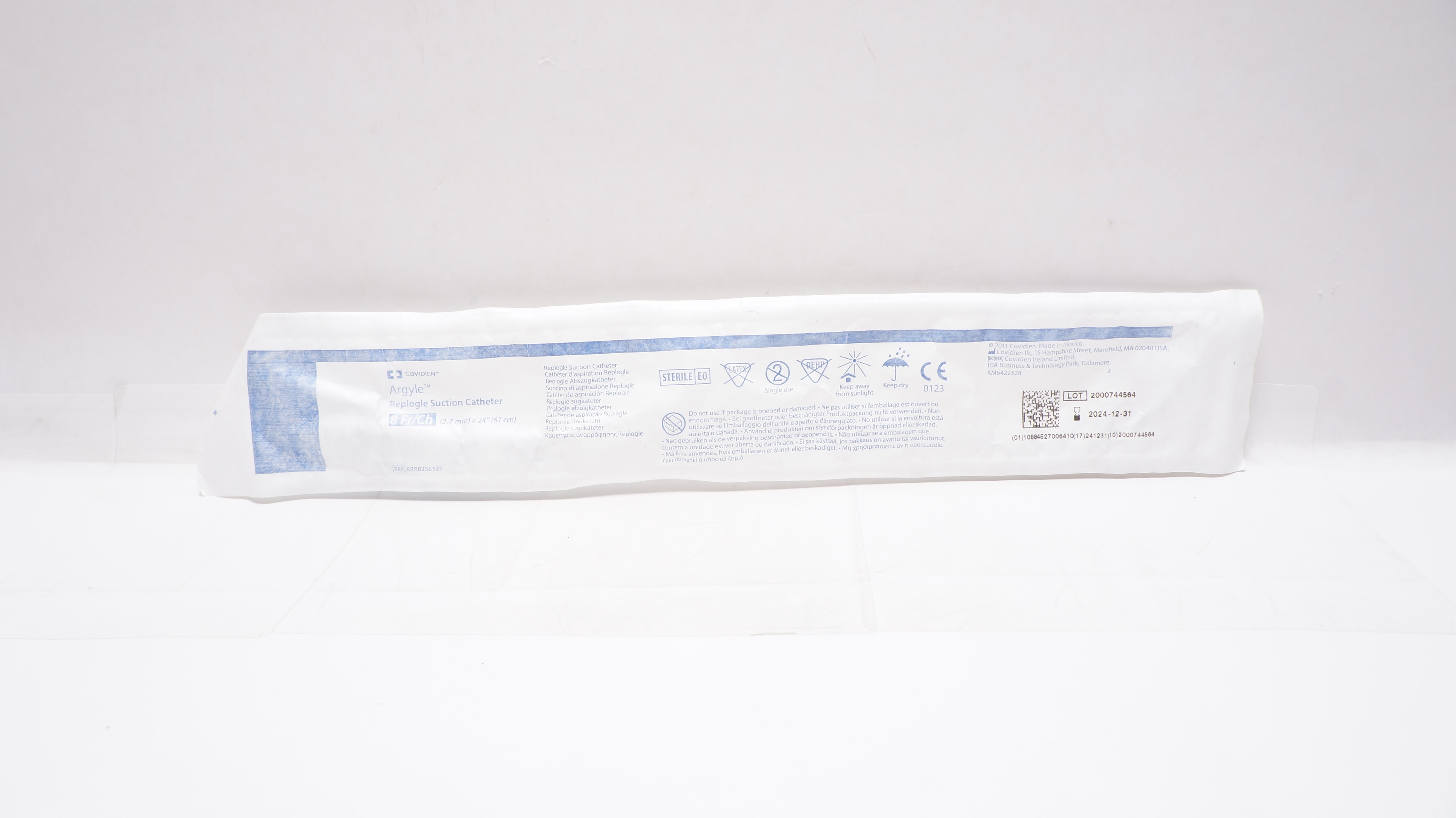 Covidien 8888256529 Argyle Replogle Suction Cath. 8Fr/Ch x 24 inch