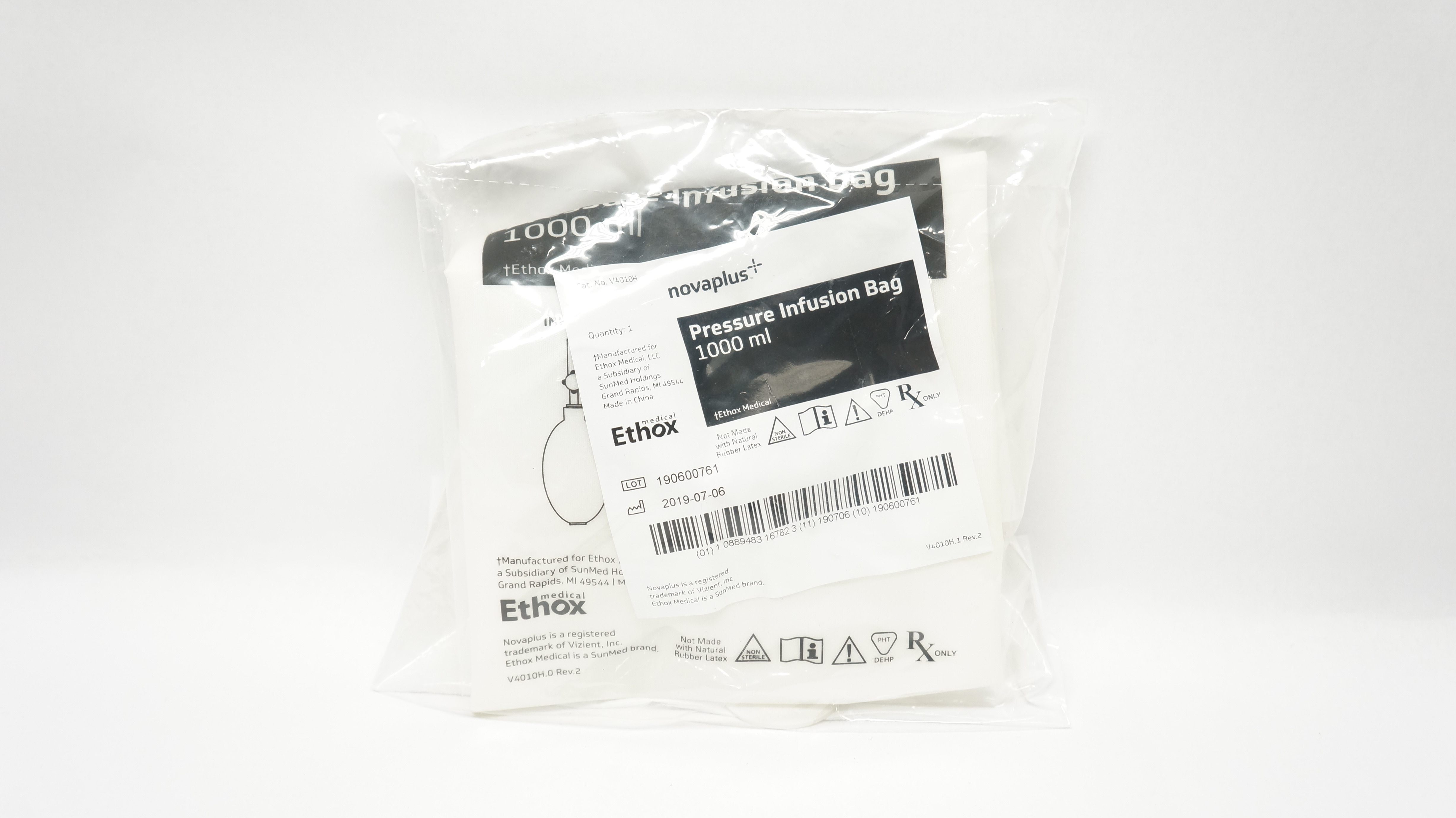 SunMed V4010H Ethox Novaplus Pressure Infusion Bag 1000ml
