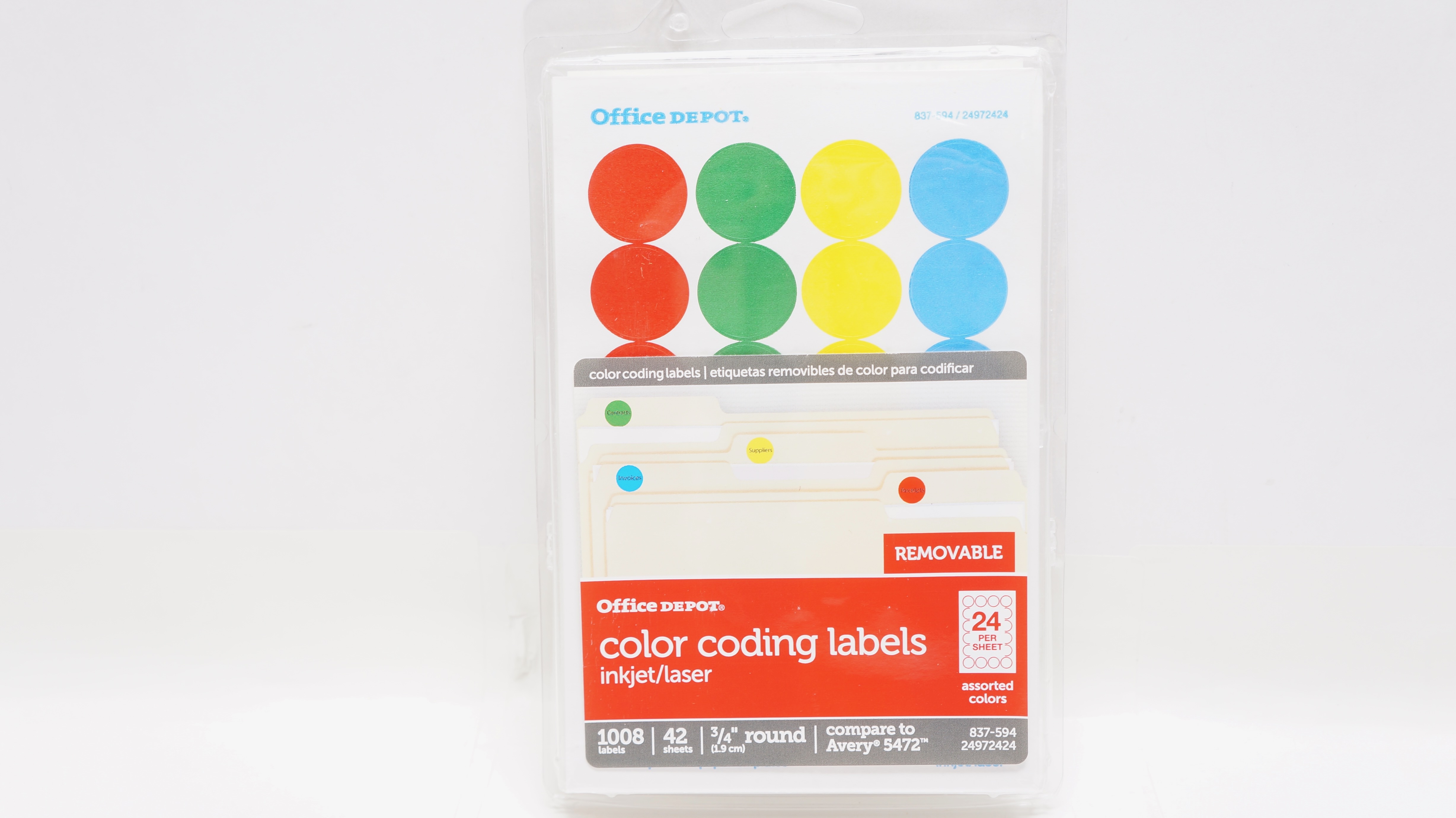 Color Coding Label Example Office-Depot 837-594/24972424 Color Coding Labels 3/4inch Round - Pack ...