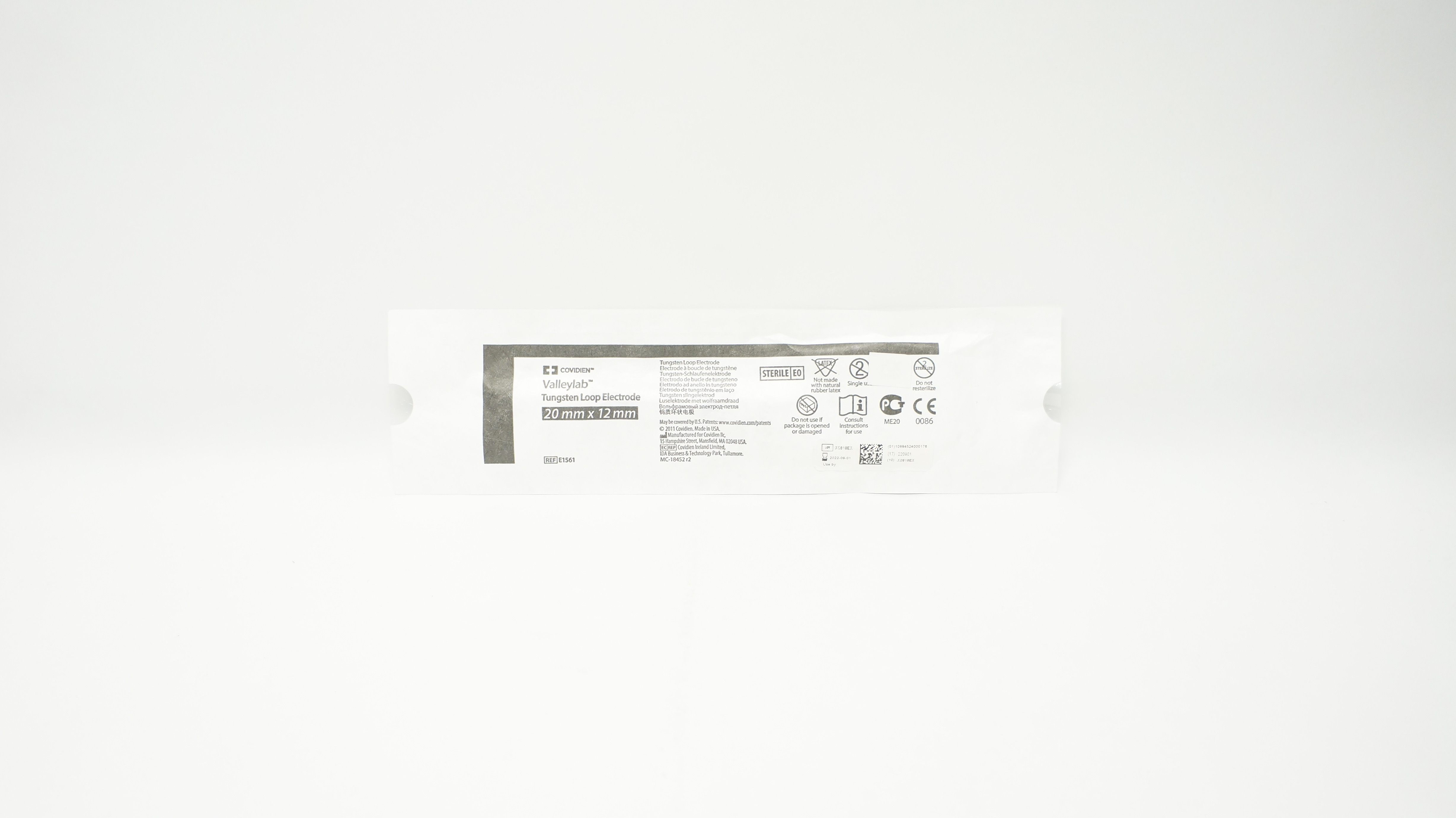 Covidien E1561 Valleylab Tungsten Loop Electrode 20mm x 12mm