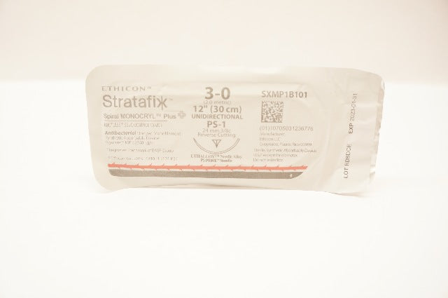 Ethicon SXMP1B101 3-0 Stratafix PS-1 24mm 3/8c Reverse Cutting 12inch (x)