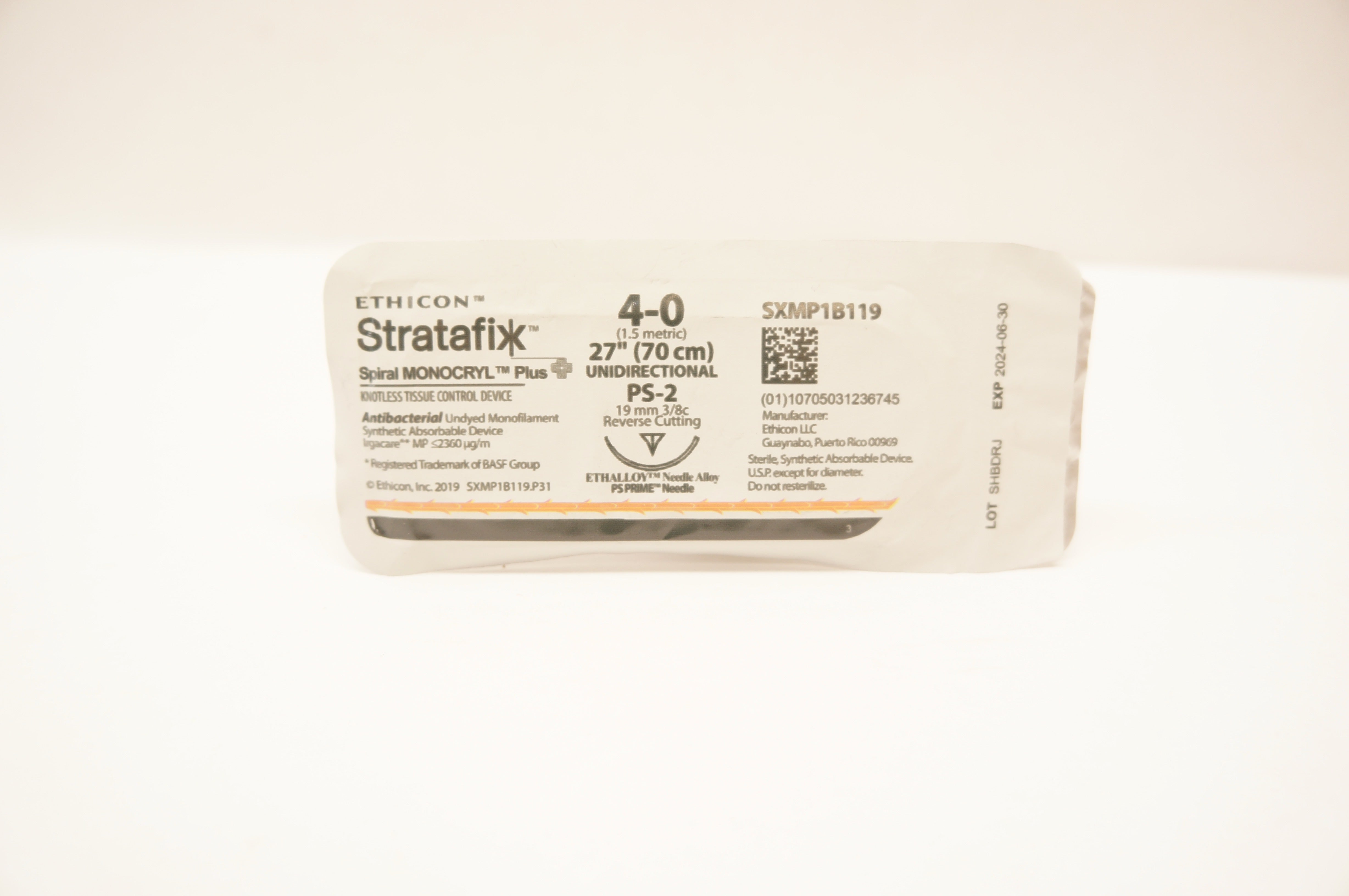 Ethicon SXMP1B119 4-0 Stratafix Stre PS-2 19mm 3/8c Reverse Cutting, 27inch