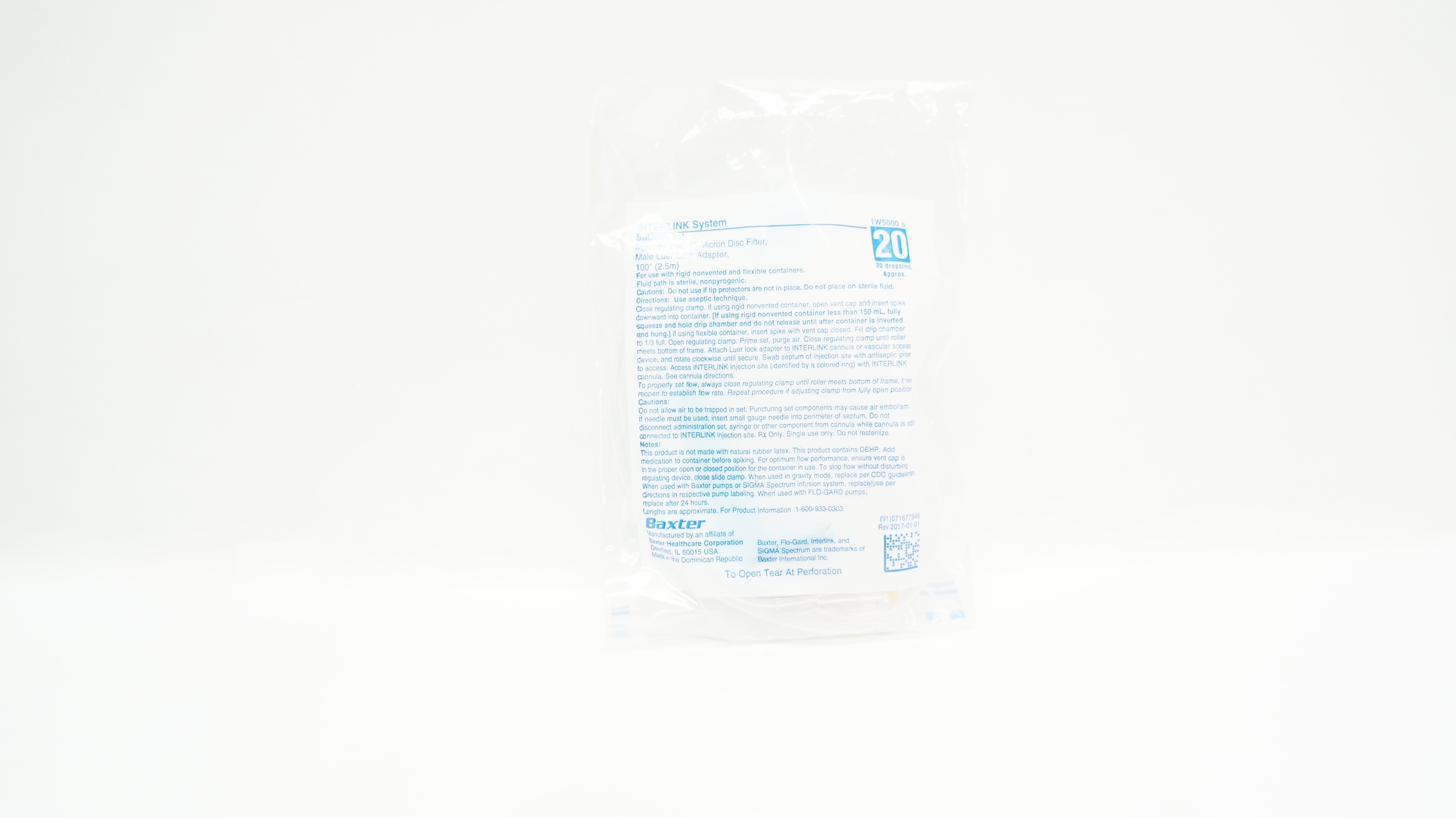 Baxter 1W5000s Interlink System Solution Set 100inch 20 drops/ml (Approx.)