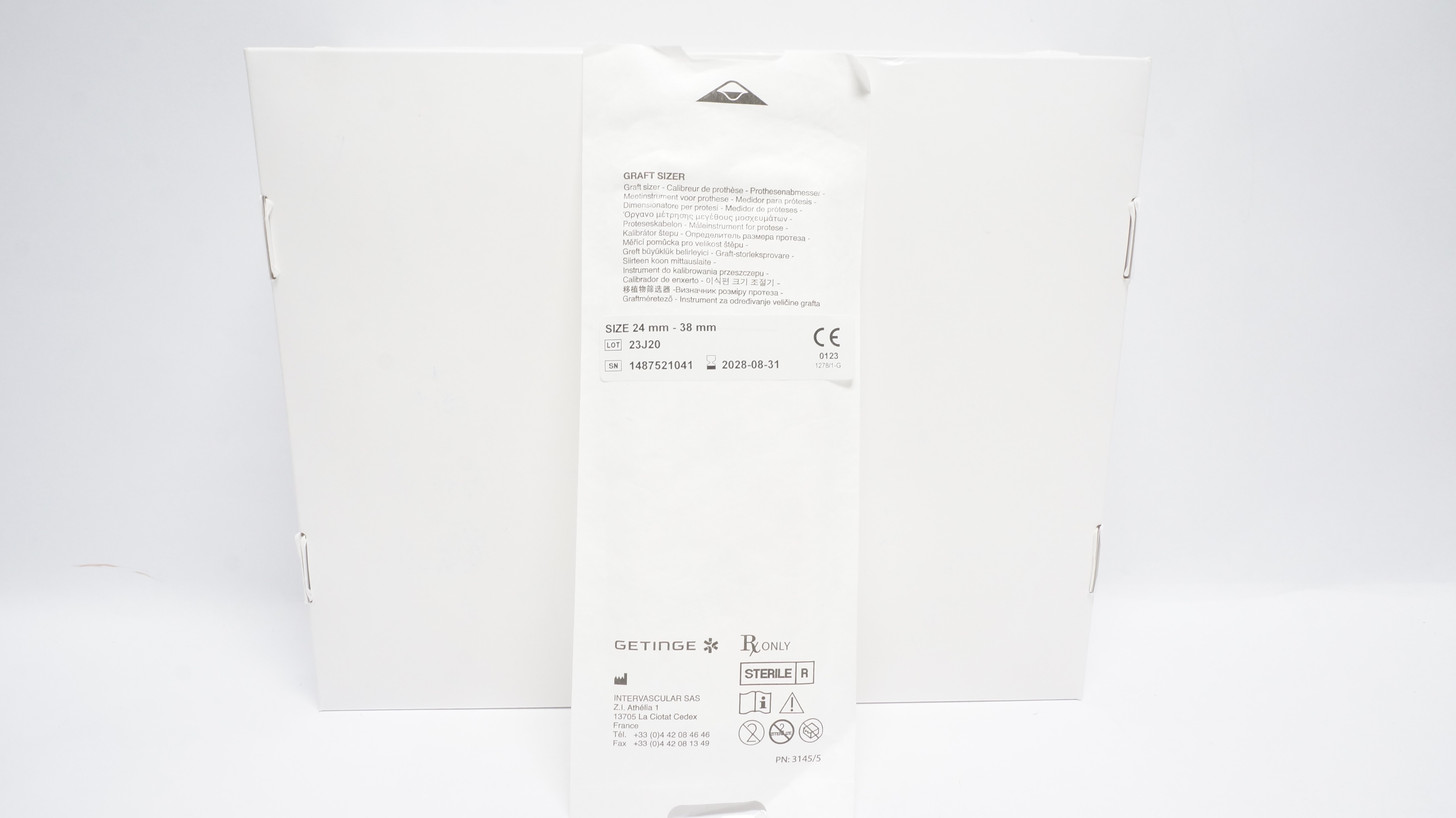 Intervascular SAS 1487521041 3145/5 Getinge Graft Sizer 24mm - 38mm