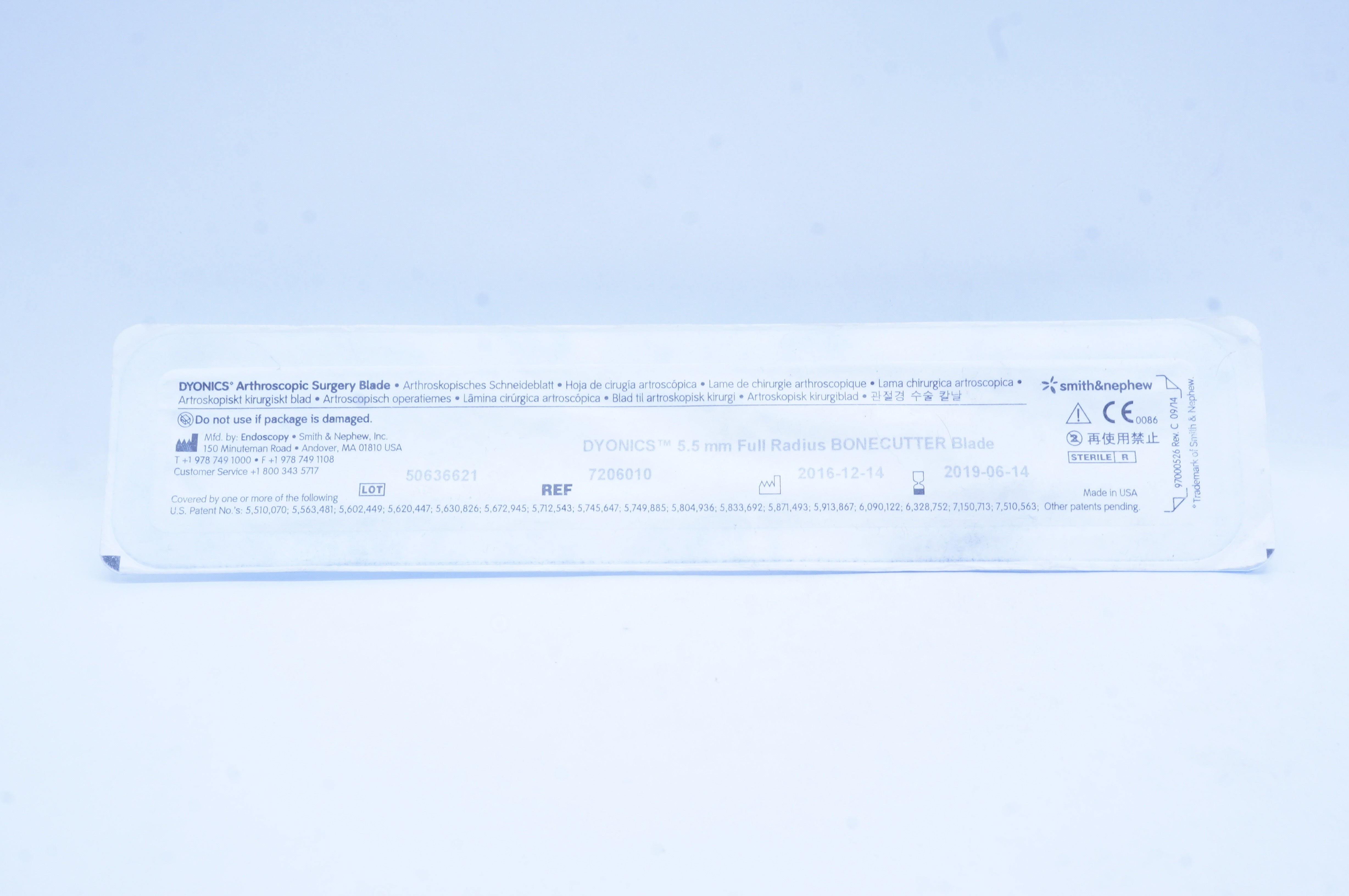 Smith & Nephew 7206010 Dyonics Full Radius Bonecutter Blade 5.5mm (x)
