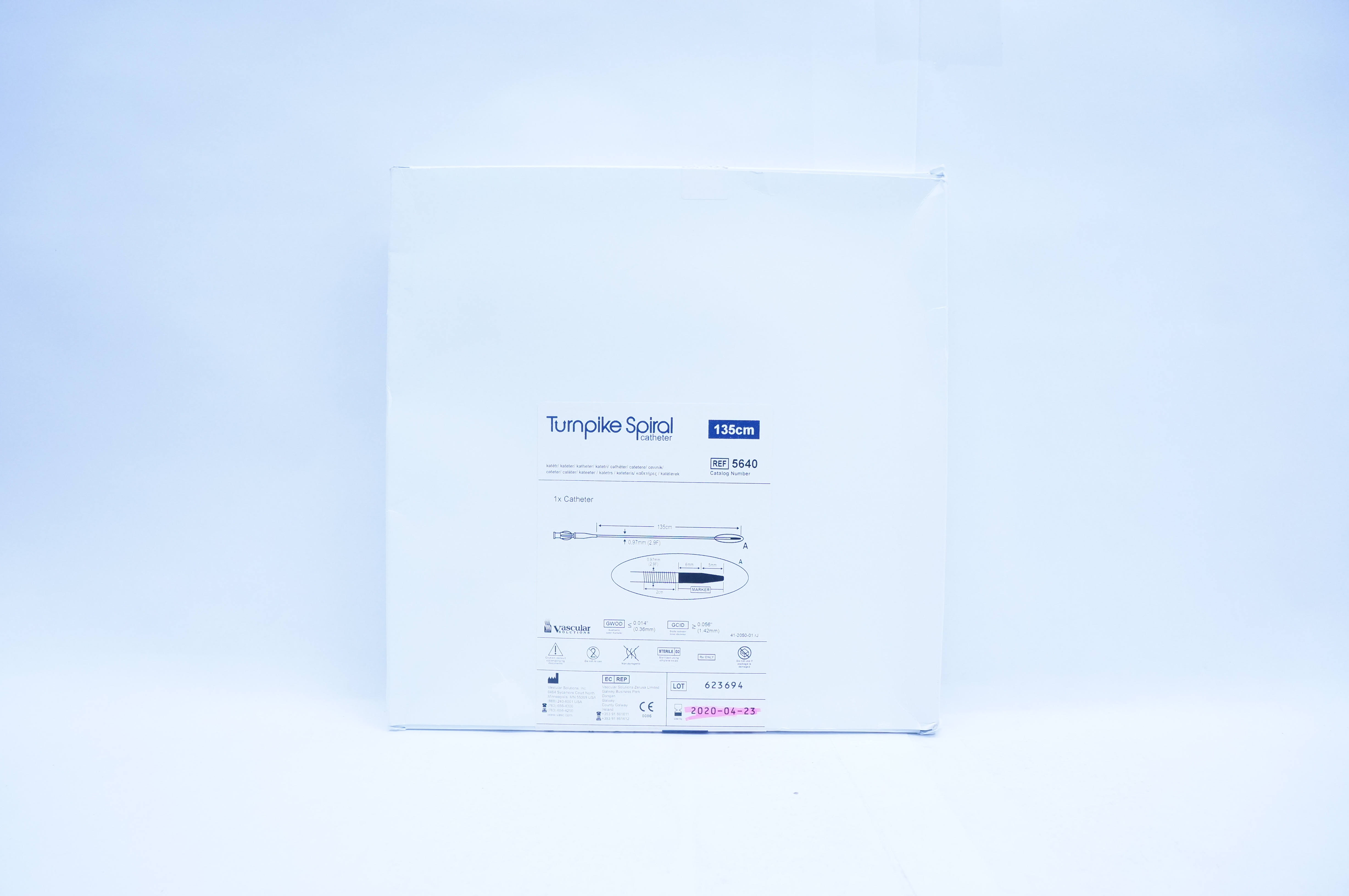 Vascular Solutions 5640 Turnpike Spiral Cath. 135cm x 2.9F (x)