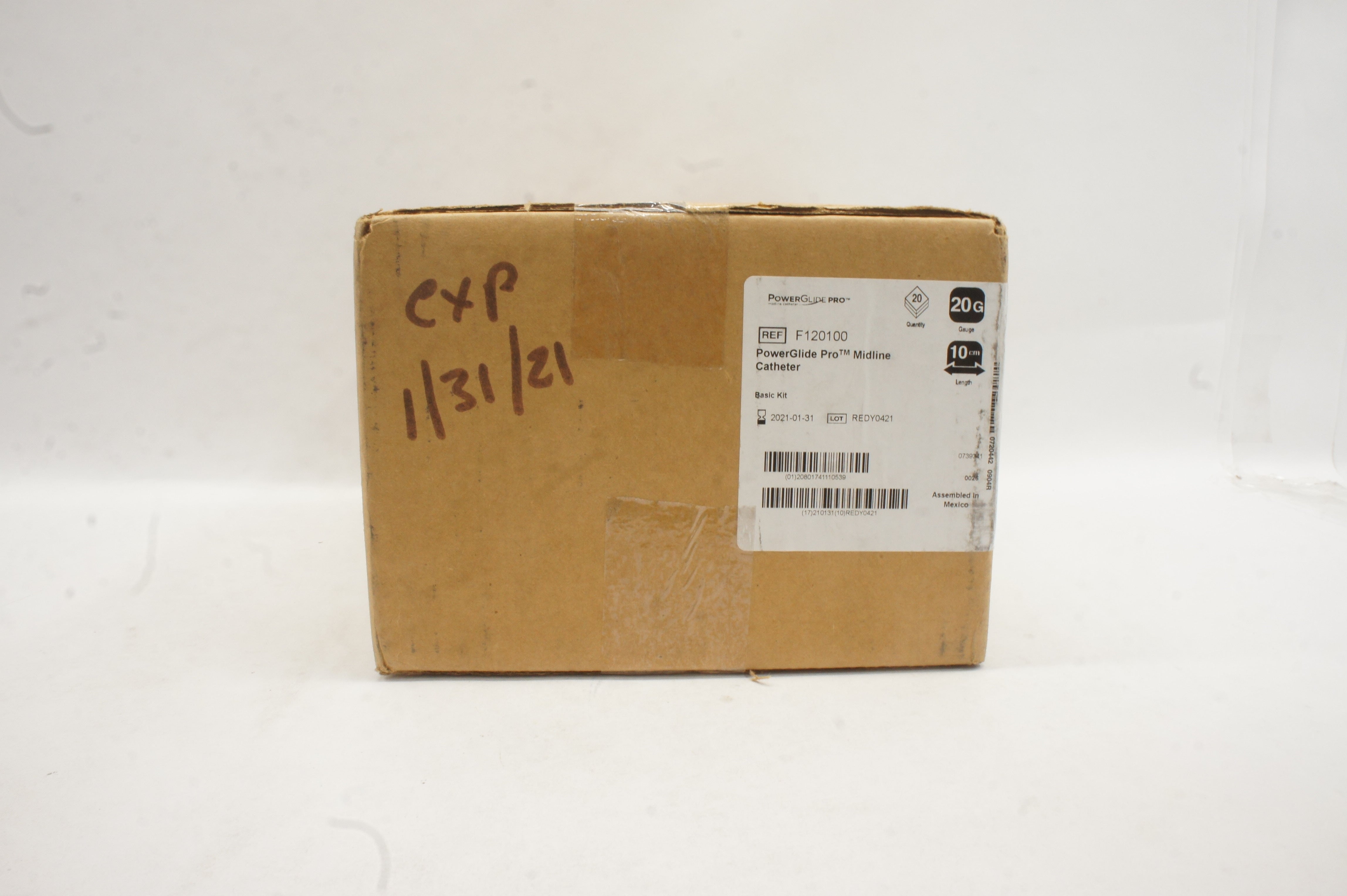 Bard F120100 Power Glide Pro Midline Cath. 20G x 10cm - Case of 20 (x)
