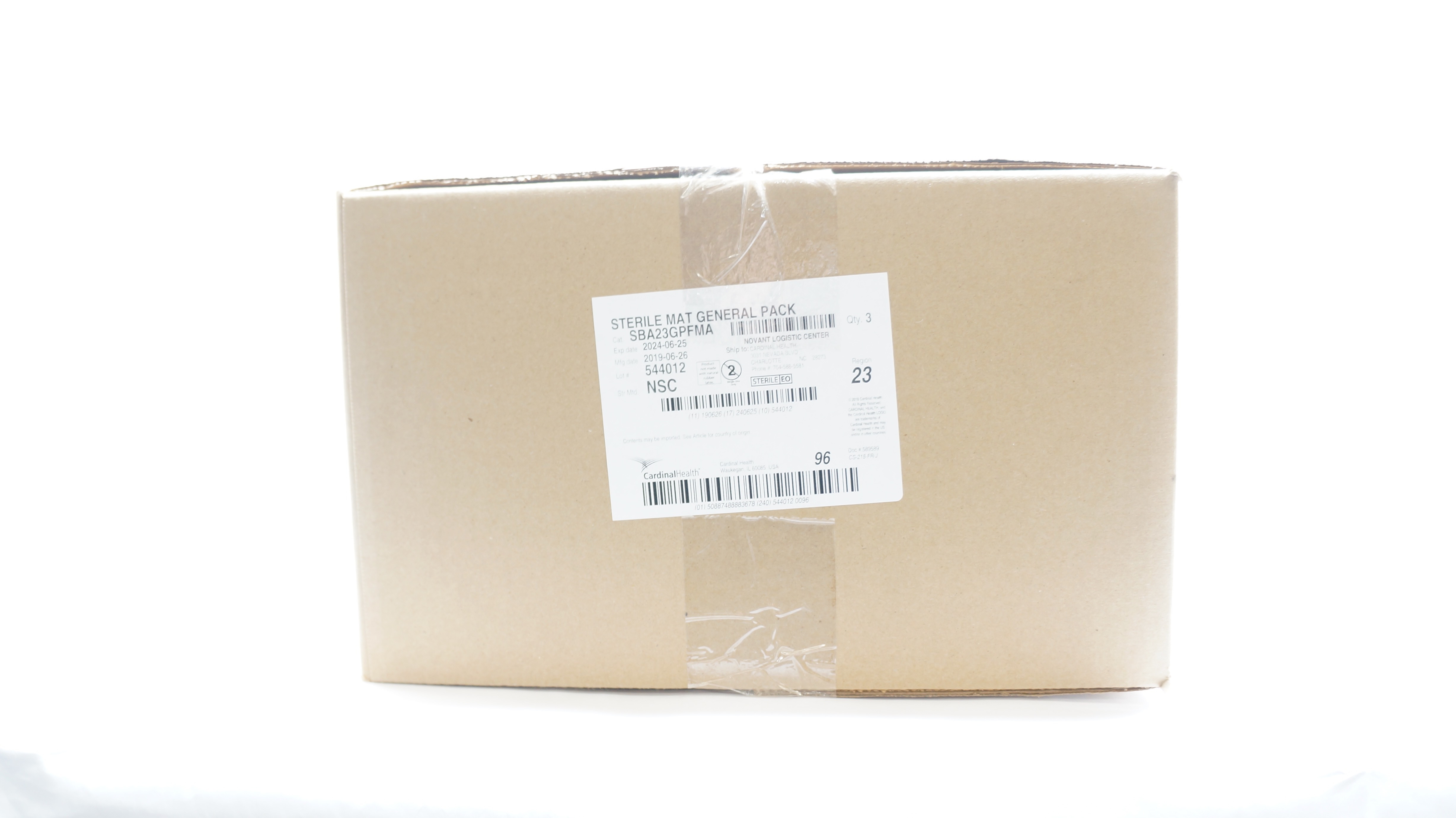 Cardinal Health SBA23GPFMA Sterile Mat General Pack - Box of 2