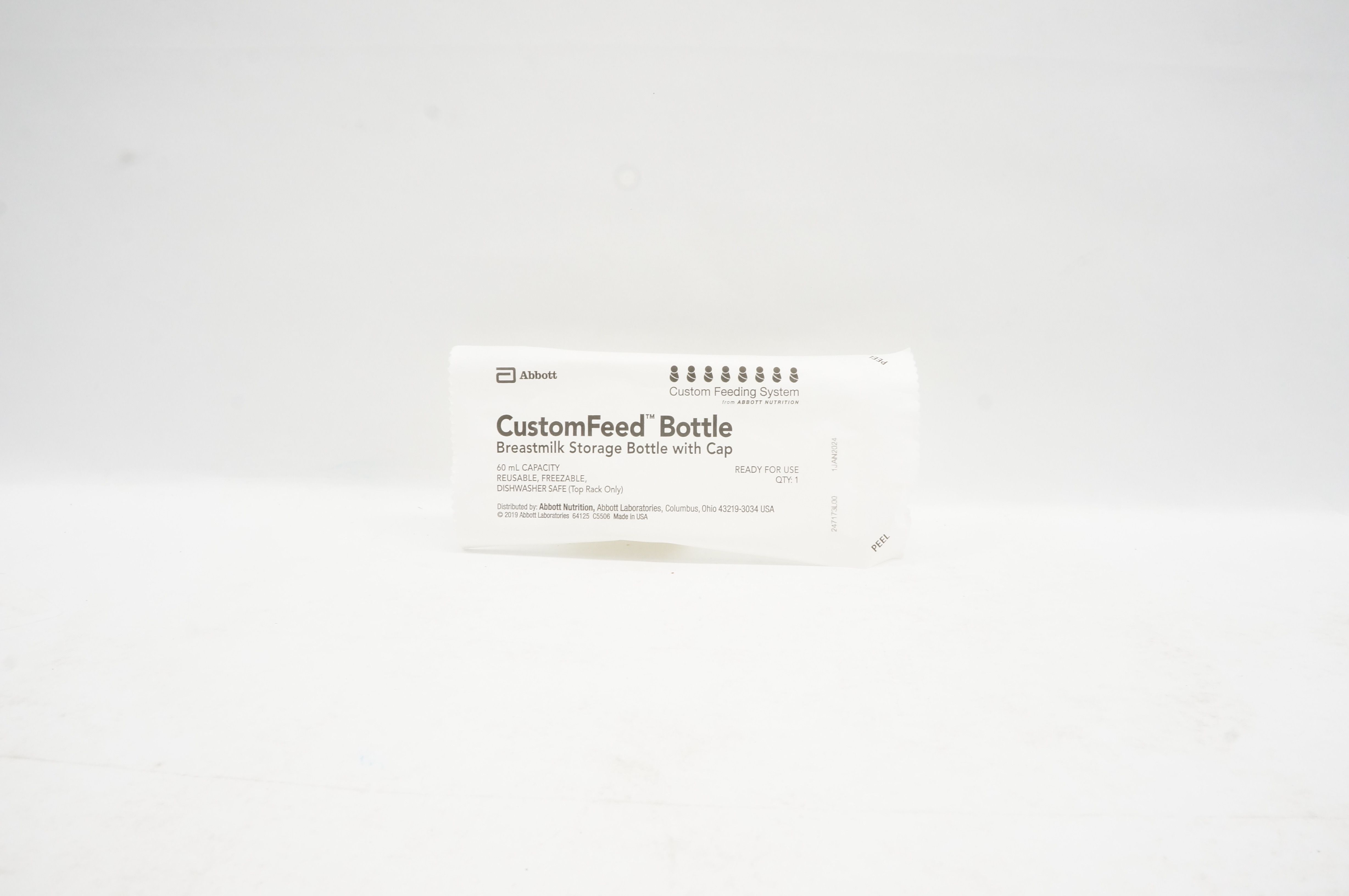 Abbott CustomFeed Breastmilk Storage Bottle With Cap 60 mL