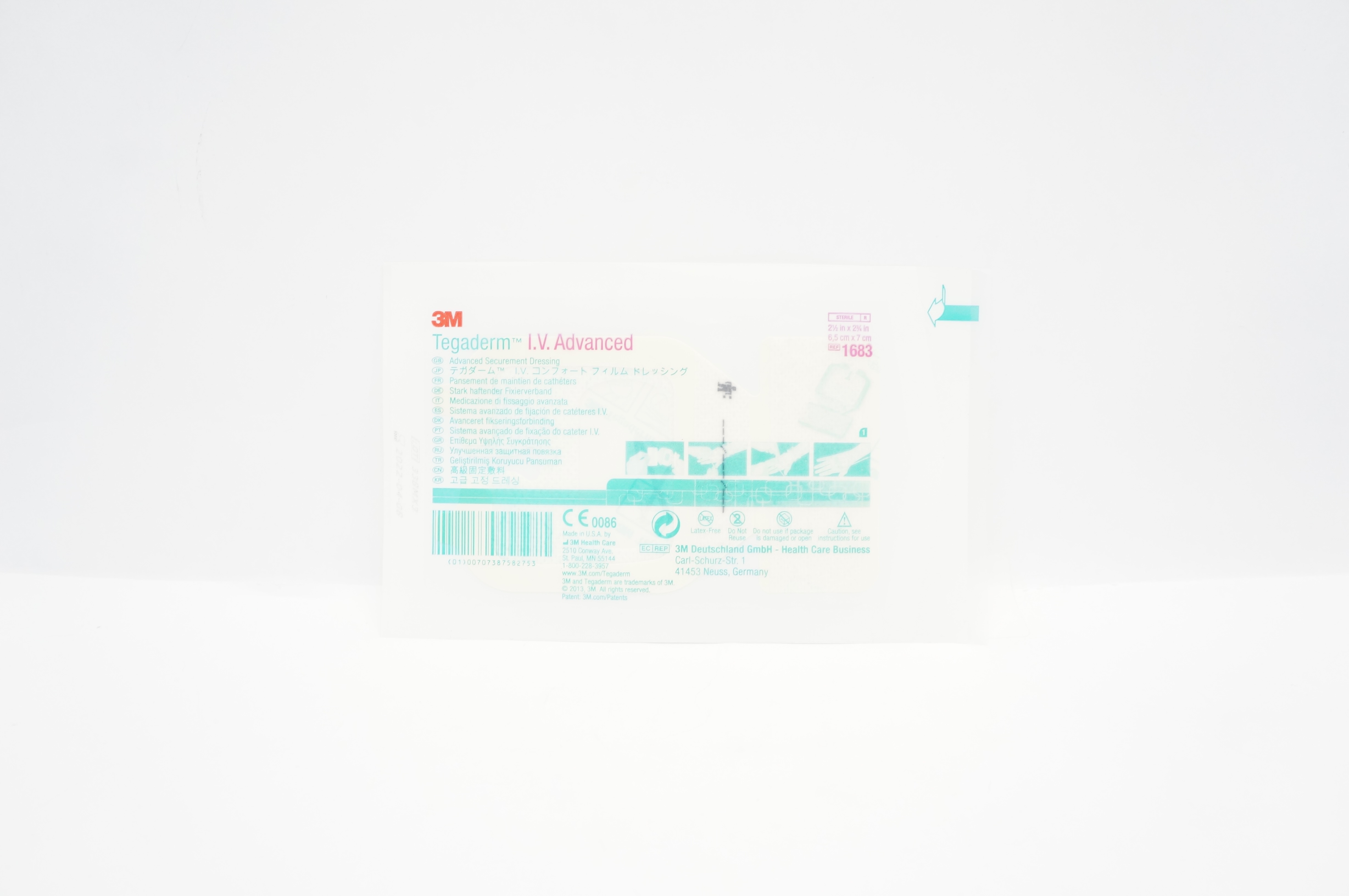 3M 1683 Tegaderm I.V. Advanced Securement Dressing 2-1/2inch x 2-3/4inch (x)